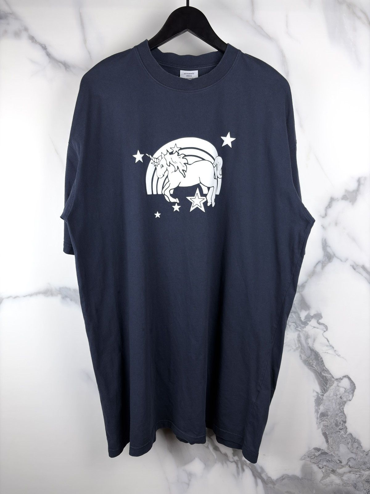 Vetements SS21 Vetements Unicorns and Rainbows Oversized Tshirt Navy Size US XL / EU 56 / 4 - 1 Thumbnail