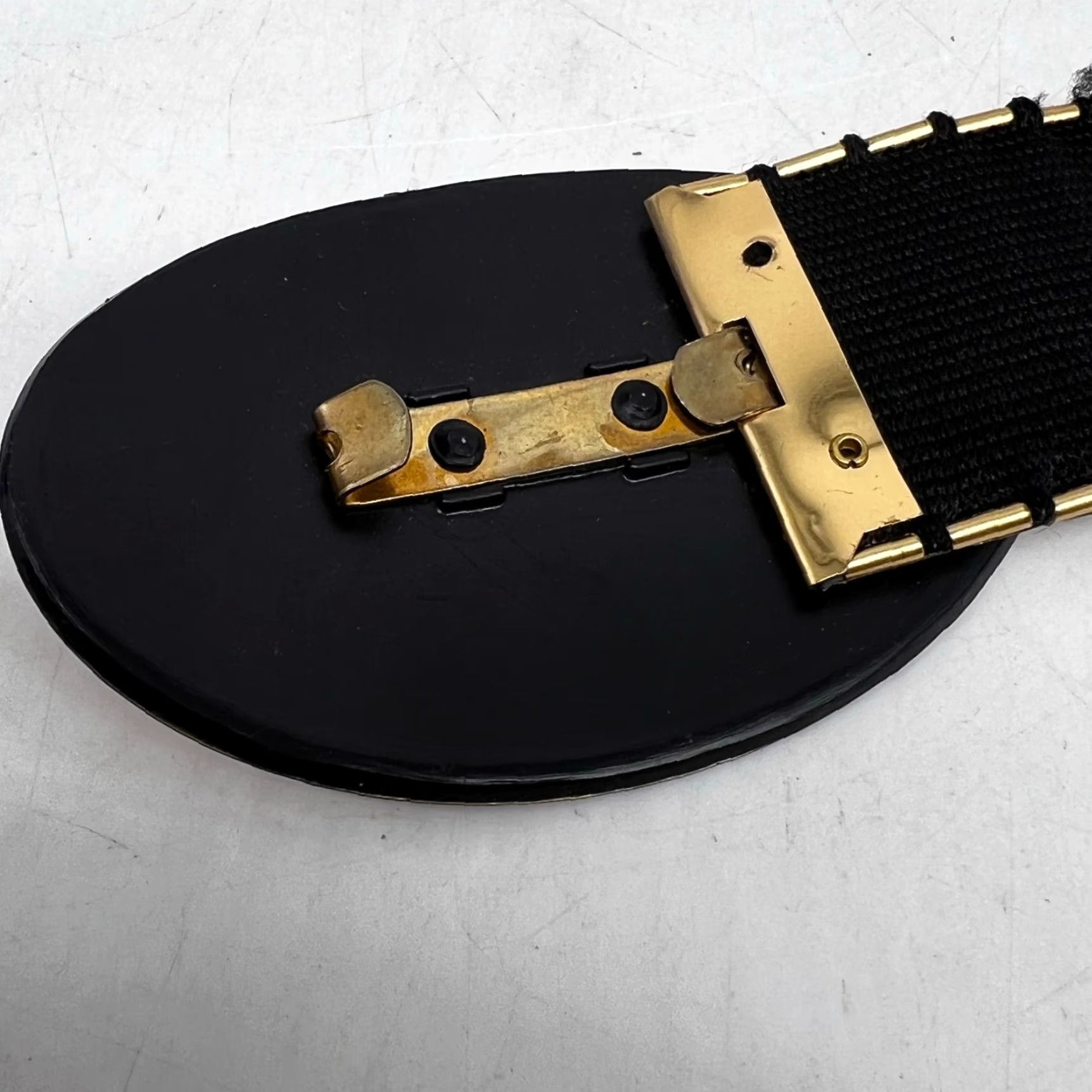 Vintage VINTAGE Reptile Design Belt Women 70s Belt SZ 23" Gold 2" Adjustable University Style Fashion Belt Womens Size ONE SIZE - 4 Thumbnail