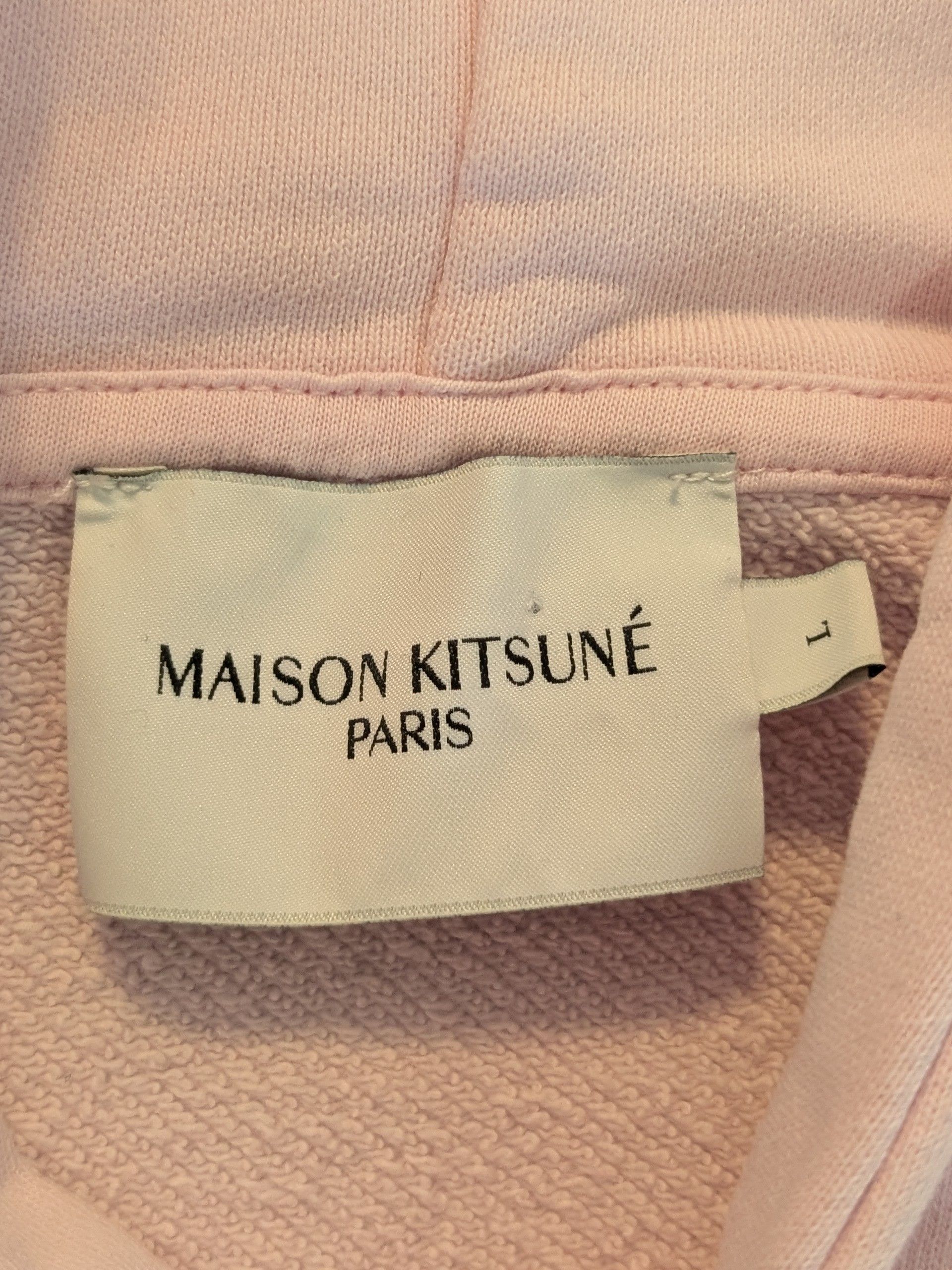Maison Kitsune Maison Kitsune Pink Hoodie with Blue Fox Patch - Size L Size US L / EU 52-54 / 3 - 3 Thumbnail
