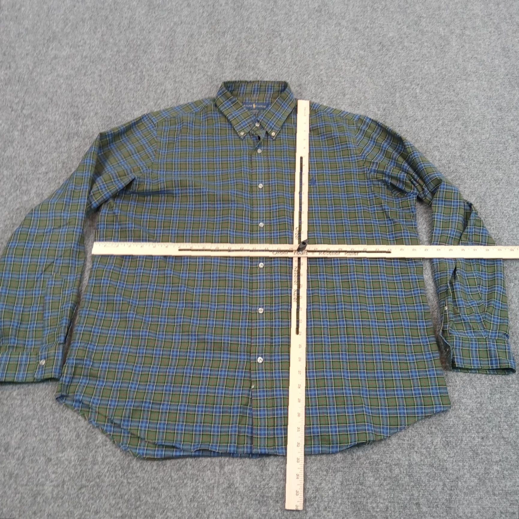 Ralph Lauren Ralph Lauren Shirt Mens 2XL XXL Green Blue Plaid Button Up Casual Classic Fit Size US XXL / EU 58 / 5 - 2 Thumbnail