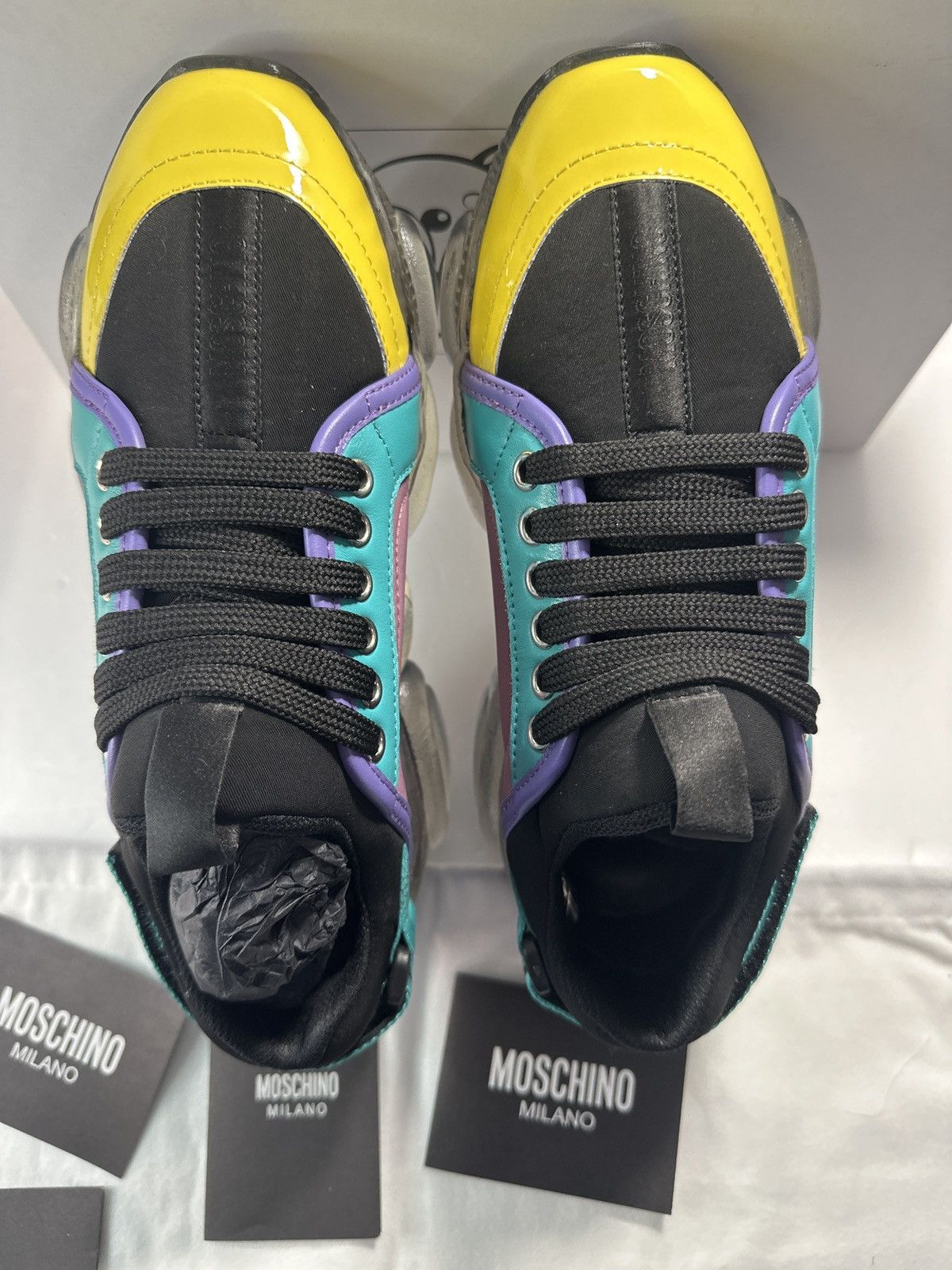 Moschino MOSCHINO Teddy Mix Media Chunky Sneakers Size US 5 / IT 35 - 3 Thumbnail