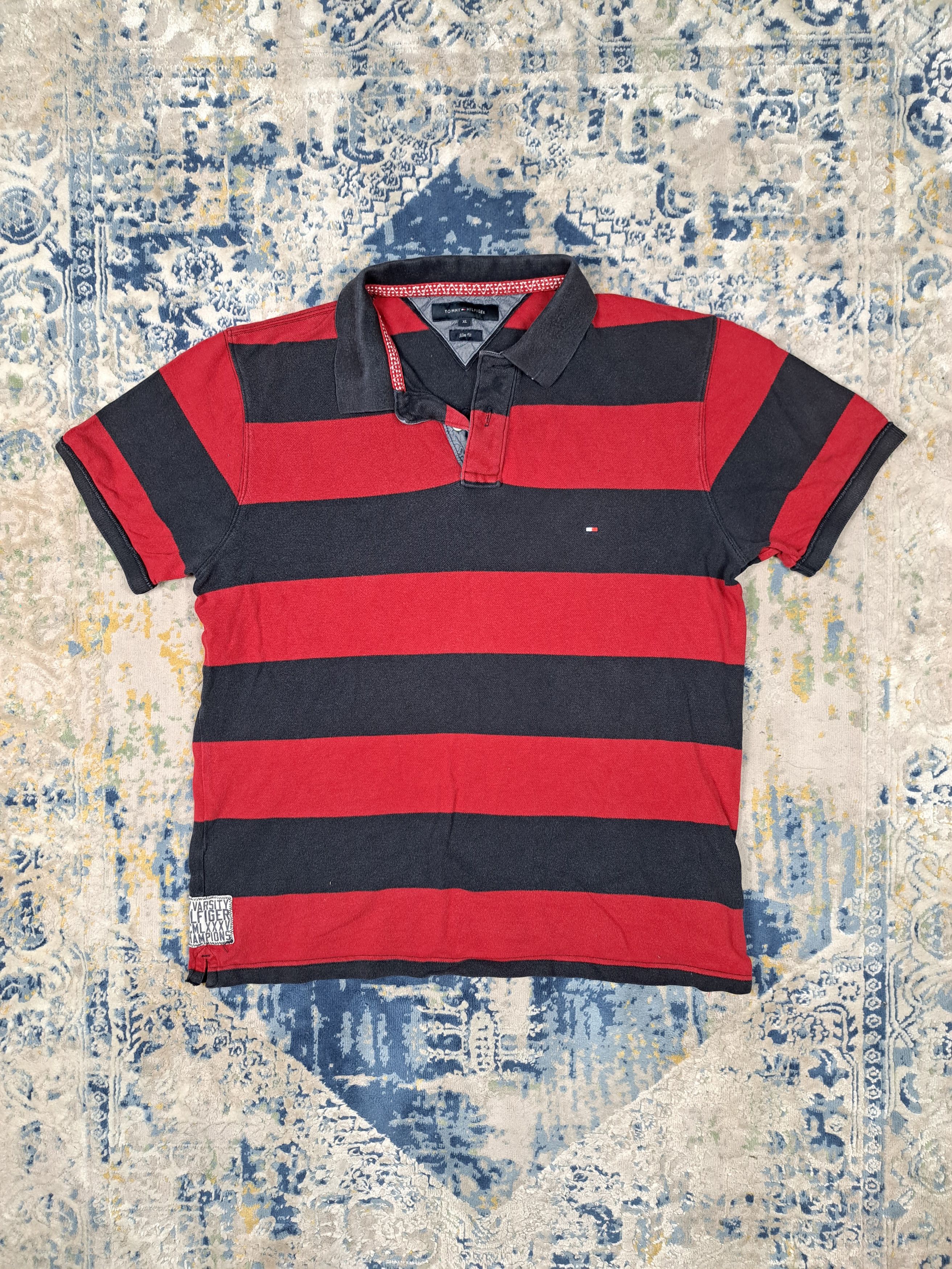 Tommy Hilfiger Hilfiger Spellout Logo Striped Rugby Polo Shirt y2k Drip Size US XL / EU 56 / 4 - 3 Thumbnail