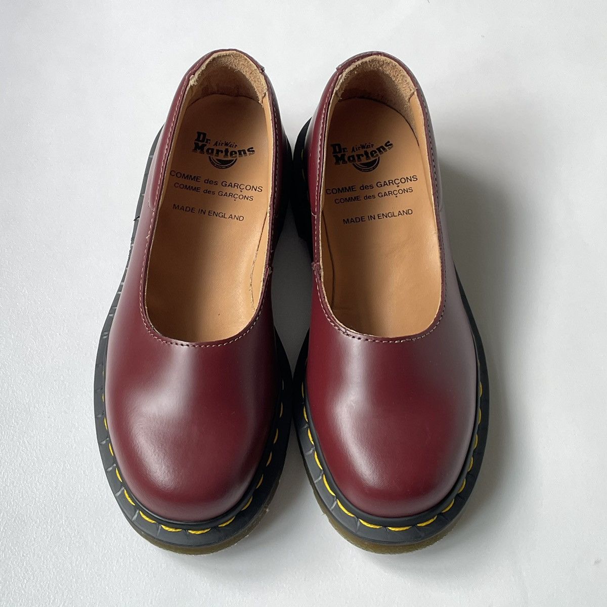 Comme des Garcons × Dr. Martens Cherry Red Leather ‘Mie Pump’ Shoes Size US 6 / IT 36 - 7 Thumbnail