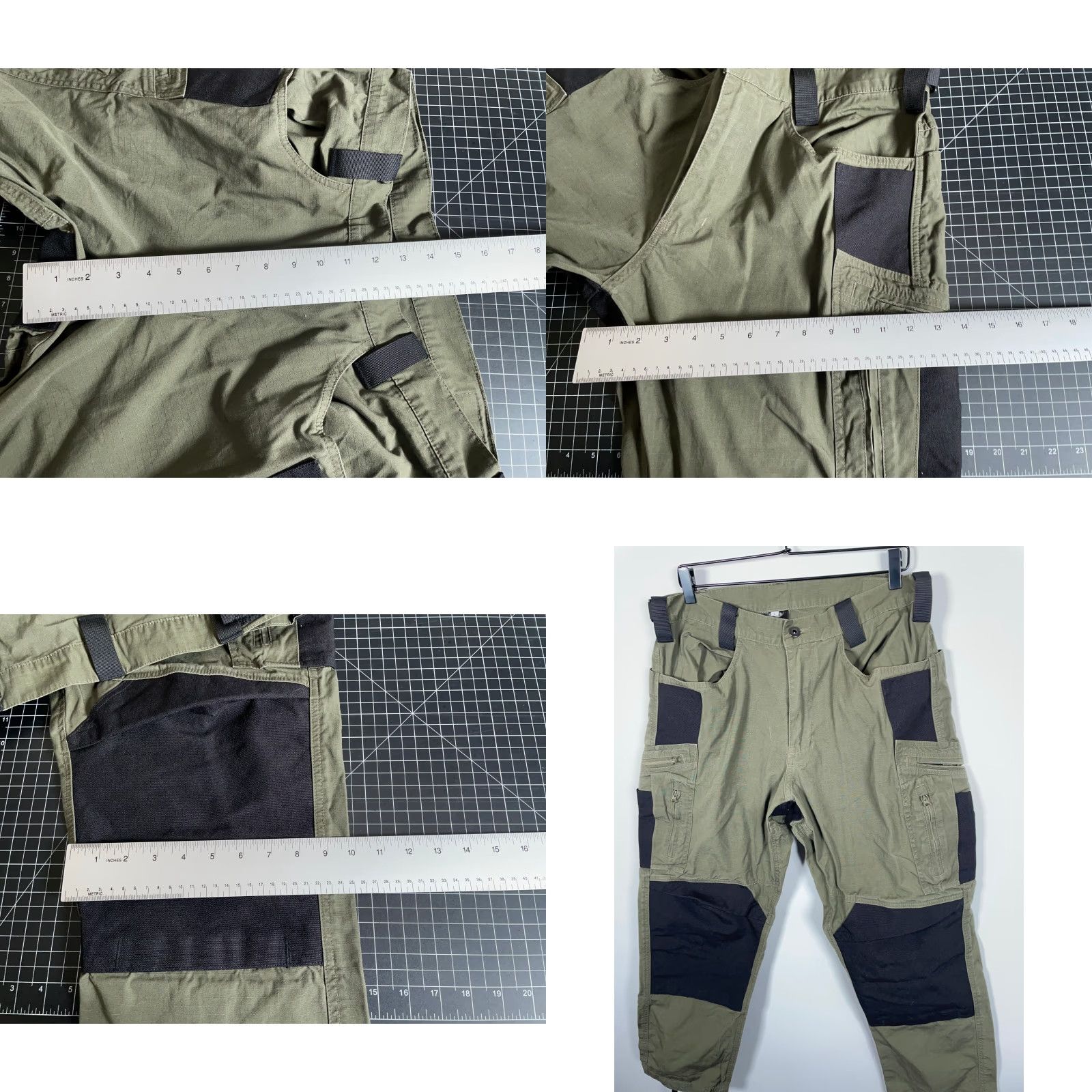 Vintage Tactical Ripstop Cotton Canvas Cargo Pants Men's Large Green 34 x 29 Cargo Pocket Adjustable Waist Size US 34 / EU 50 - 8 Thumbnail