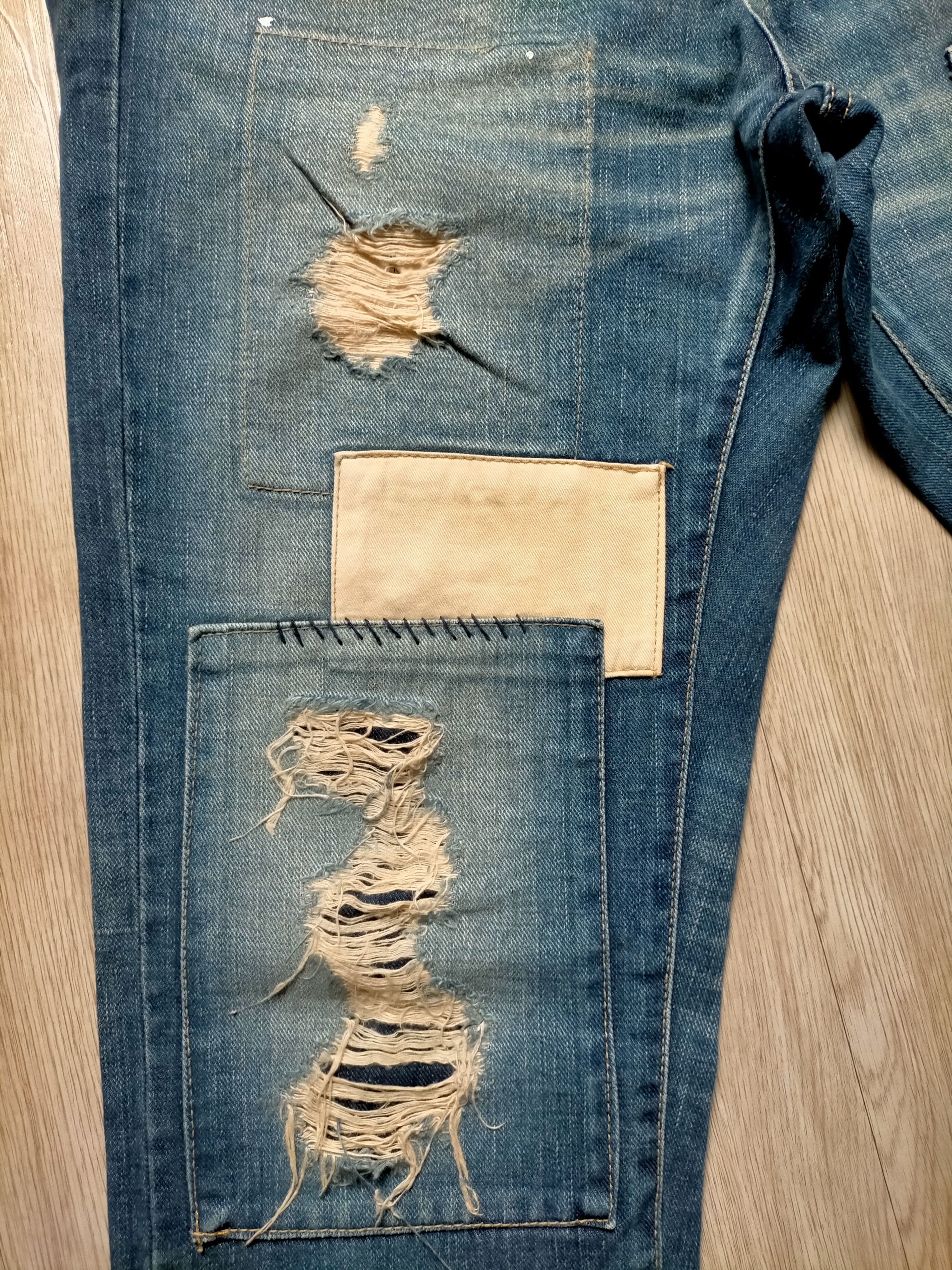 Hysteric Glamour Japanese Patchwork buckle back denim pants Size US 32 / EU 48 - 4 Thumbnail