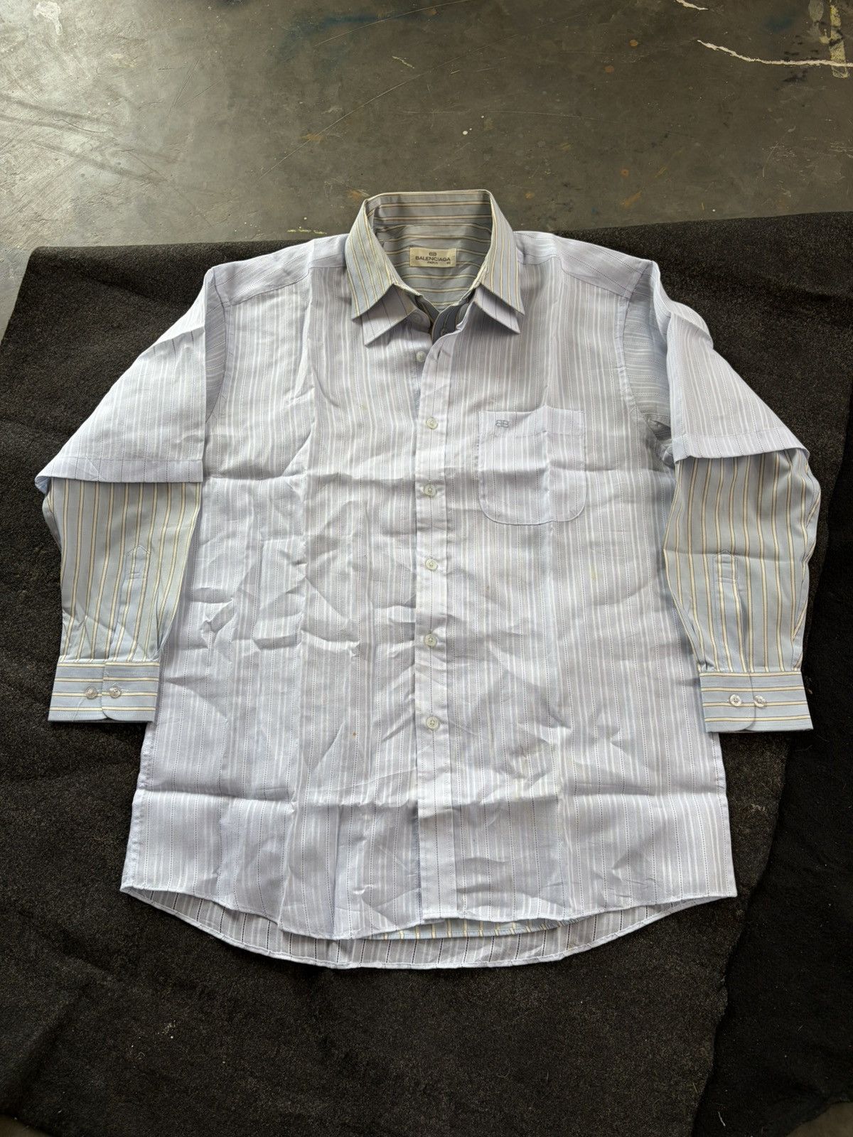 Balenciaga Balenciaga double layered stripe shirts Size US M / EU 48-50 / 2 - 2 Thumbnail