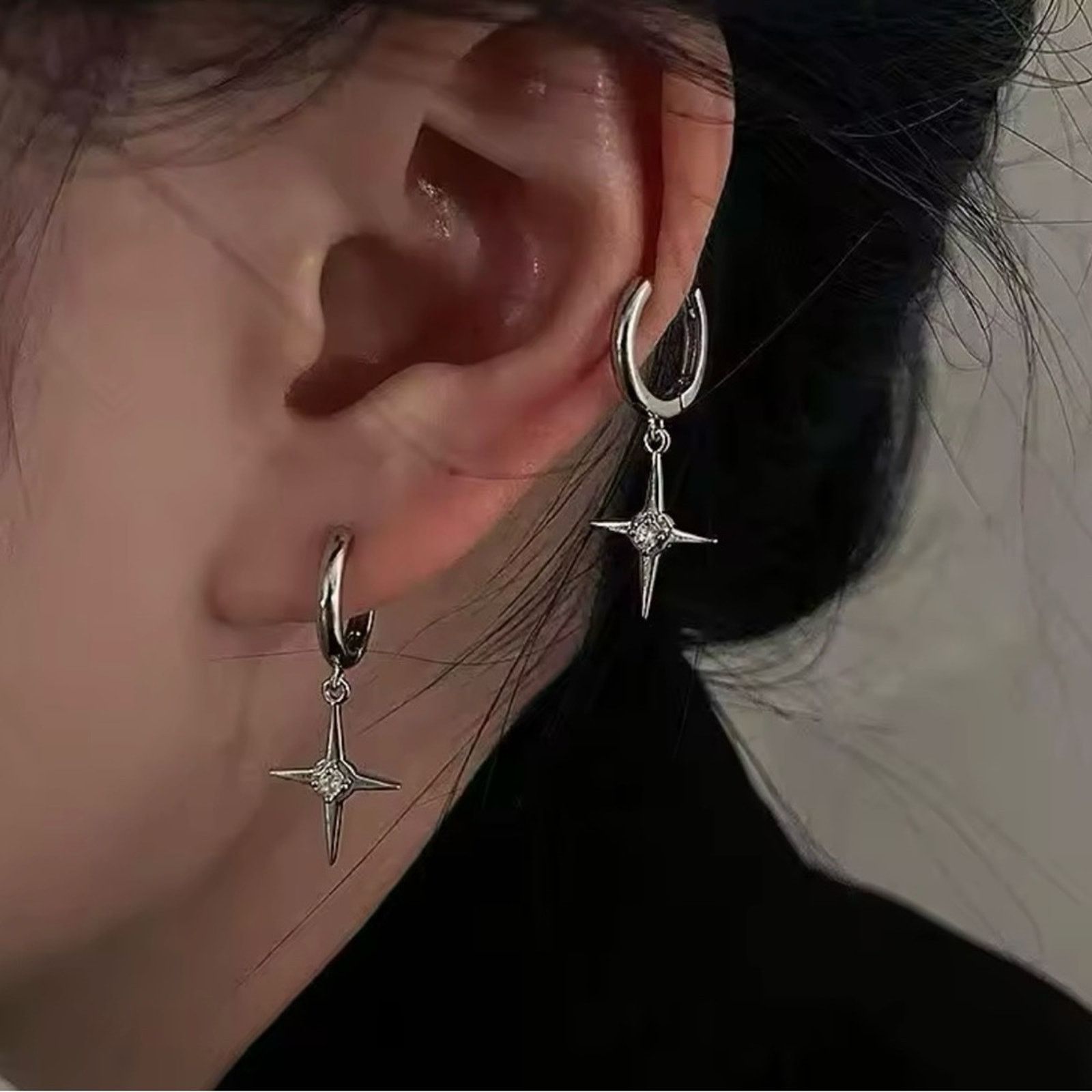 Other Stars Drop Pendant Earring For Women Silver Size ONE SIZE - 3 Thumbnail