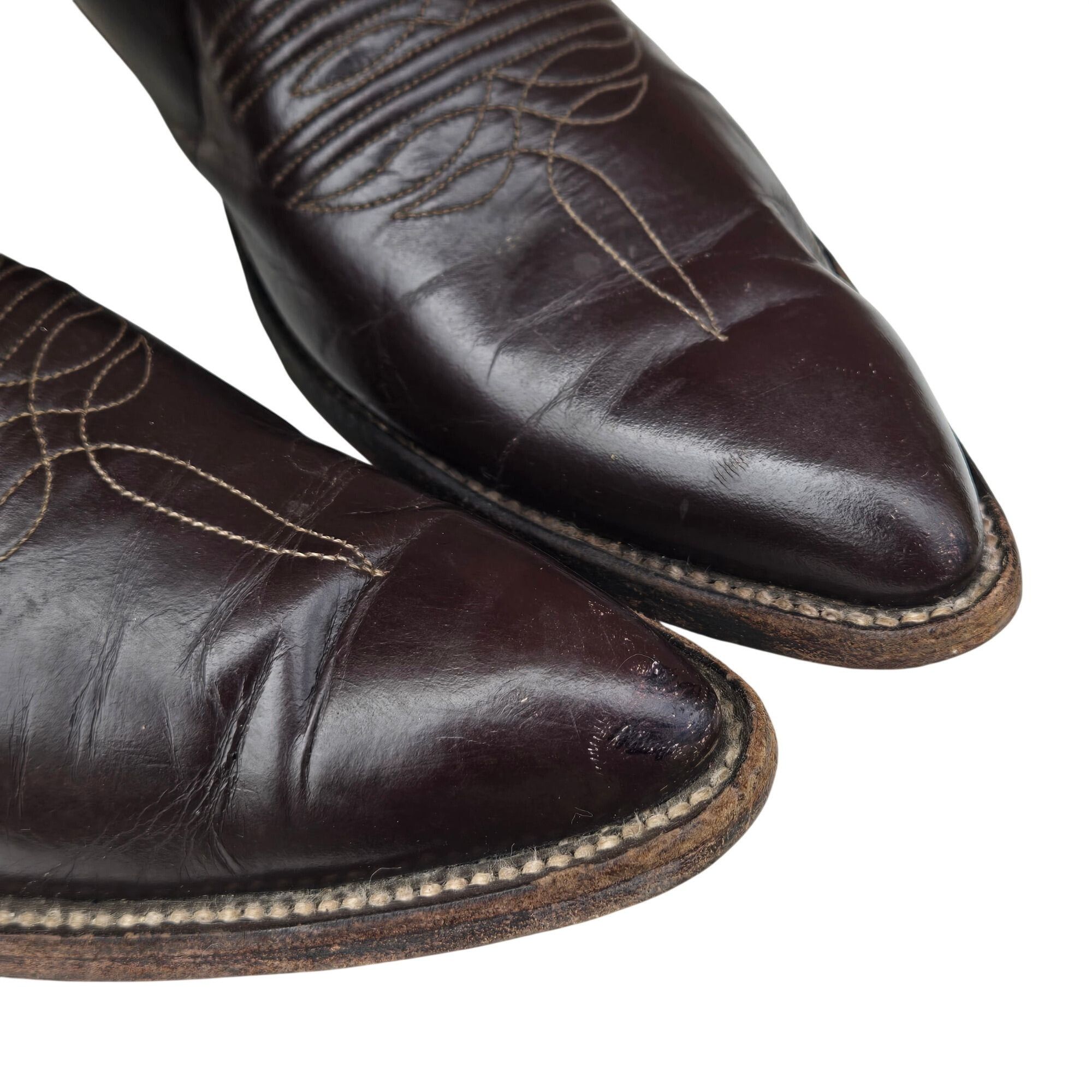 Nocona Vintage Nocona Cowboy Boots Two Tone Brown Leather Mens 11.5 Size US 11.5 / EU 44-45 - 8 Thumbnail