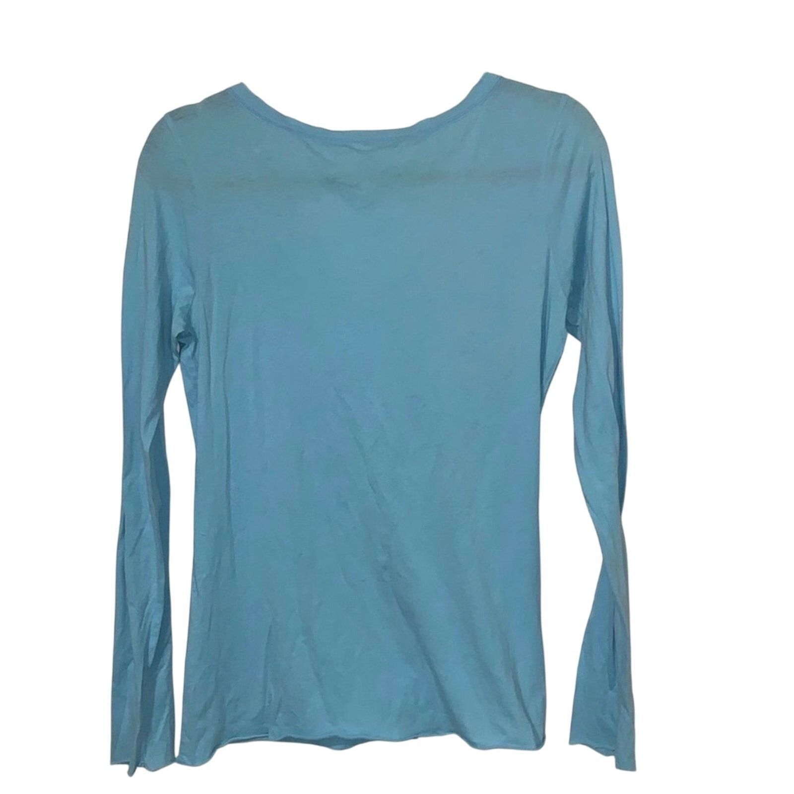 Vince VINCE Light Blue Long Sleeve 100% Cotton Top M Size M / US 6-8 / IT 42-44 - 7 Thumbnail