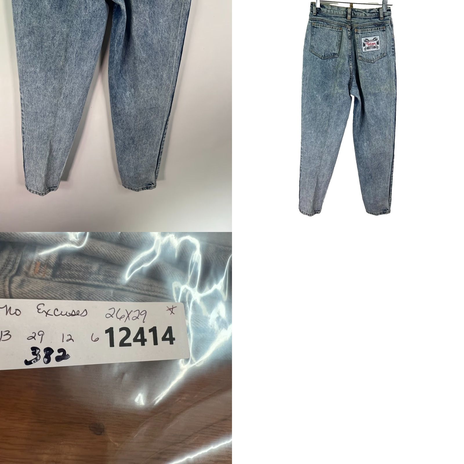 Denime VINTAGE No Excuses Jeans Women's Denim Five-Pocket Acid Wash High Rise Size 26 Blue 29 Inseam Women Size 26" / US 2 / IT 38 - 8 Thumbnail