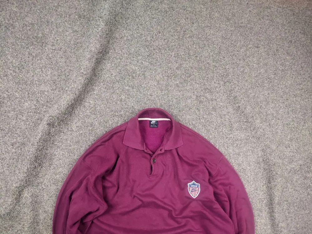 Nike Vintage 80's Nike Oregon Purple Polo Pullover Sweatshirt Size US XL / EU 56 / 4 - 1 Thumbnail