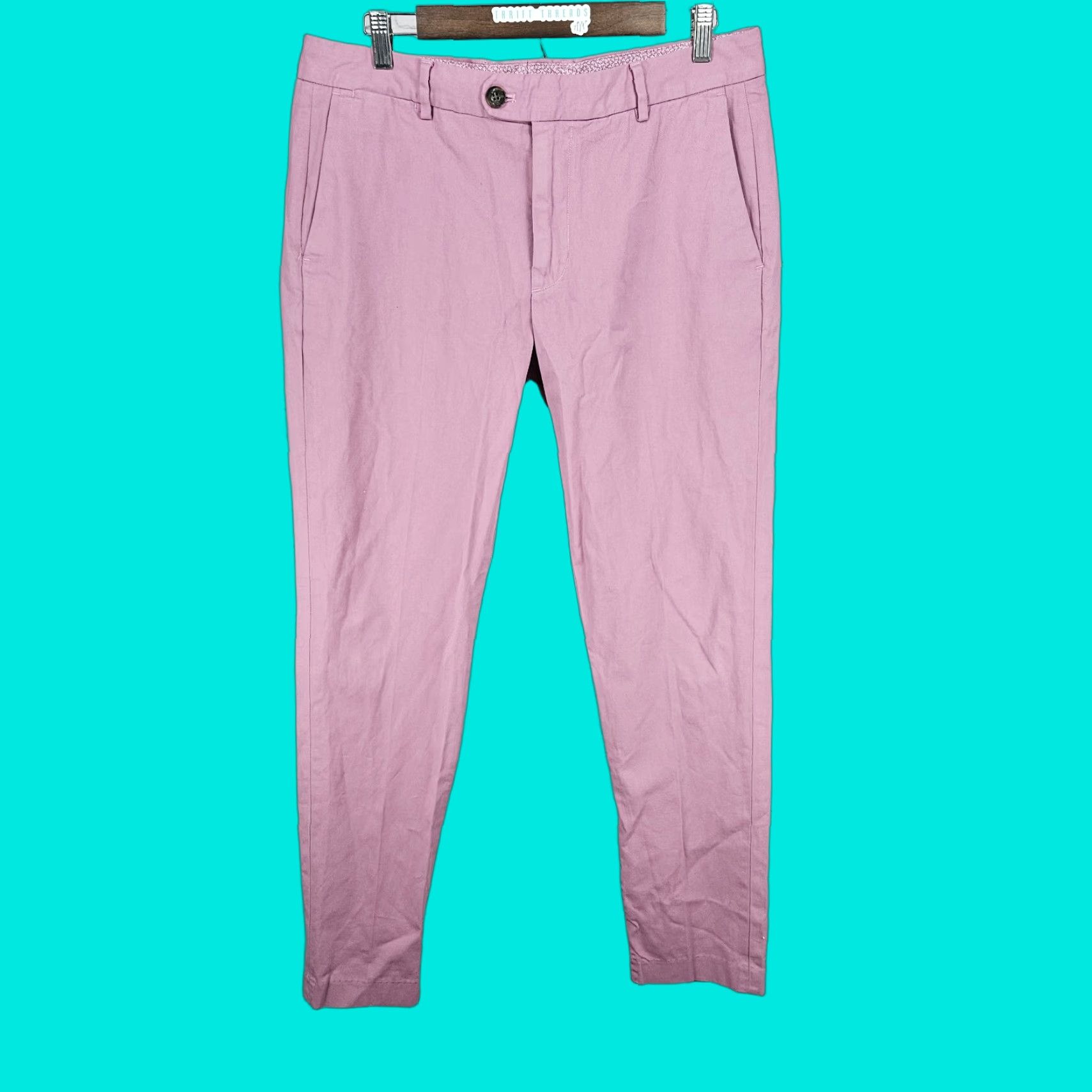 Bonobos Bonobos Pink Slim Taper Cotton Stretch Flat Front Slash Pocket Chino Pants 33x32 Size US 33 - 1 Thumbnail