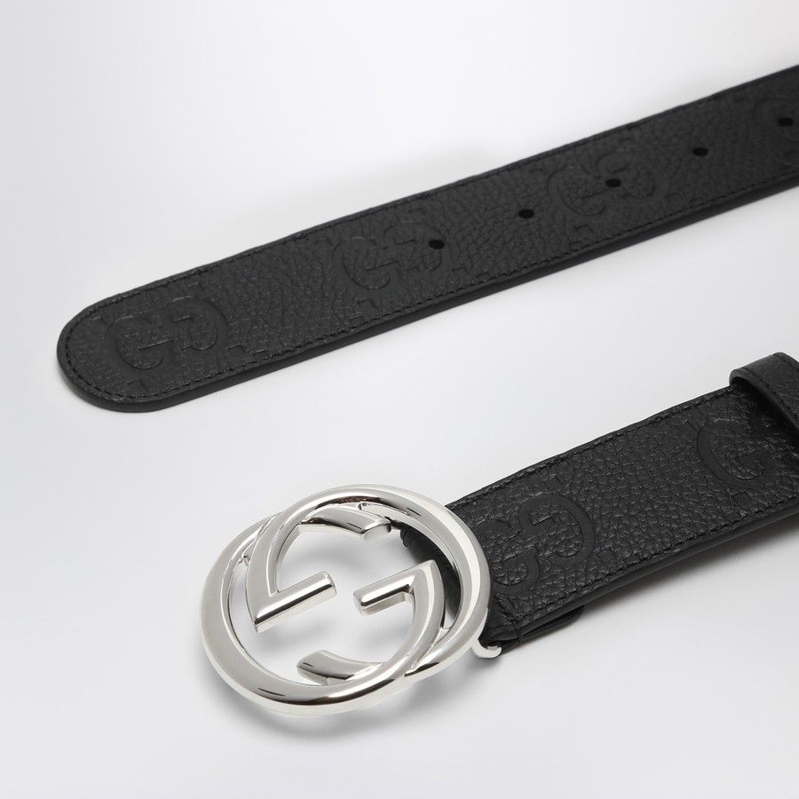 Gucci o1d2blof0525 Size: 100 / GG Leather Belt in Black Size 40 - 3 Thumbnail