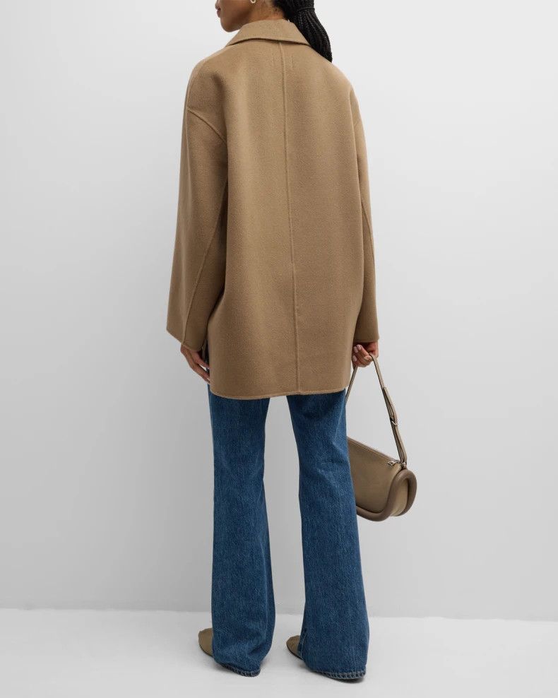 Loulou de Saison o1s22i1n1024 Gray Wool Cashmere Coat in Beige Size XS / US 0-2 / IT 36-38 - 3 Thumbnail