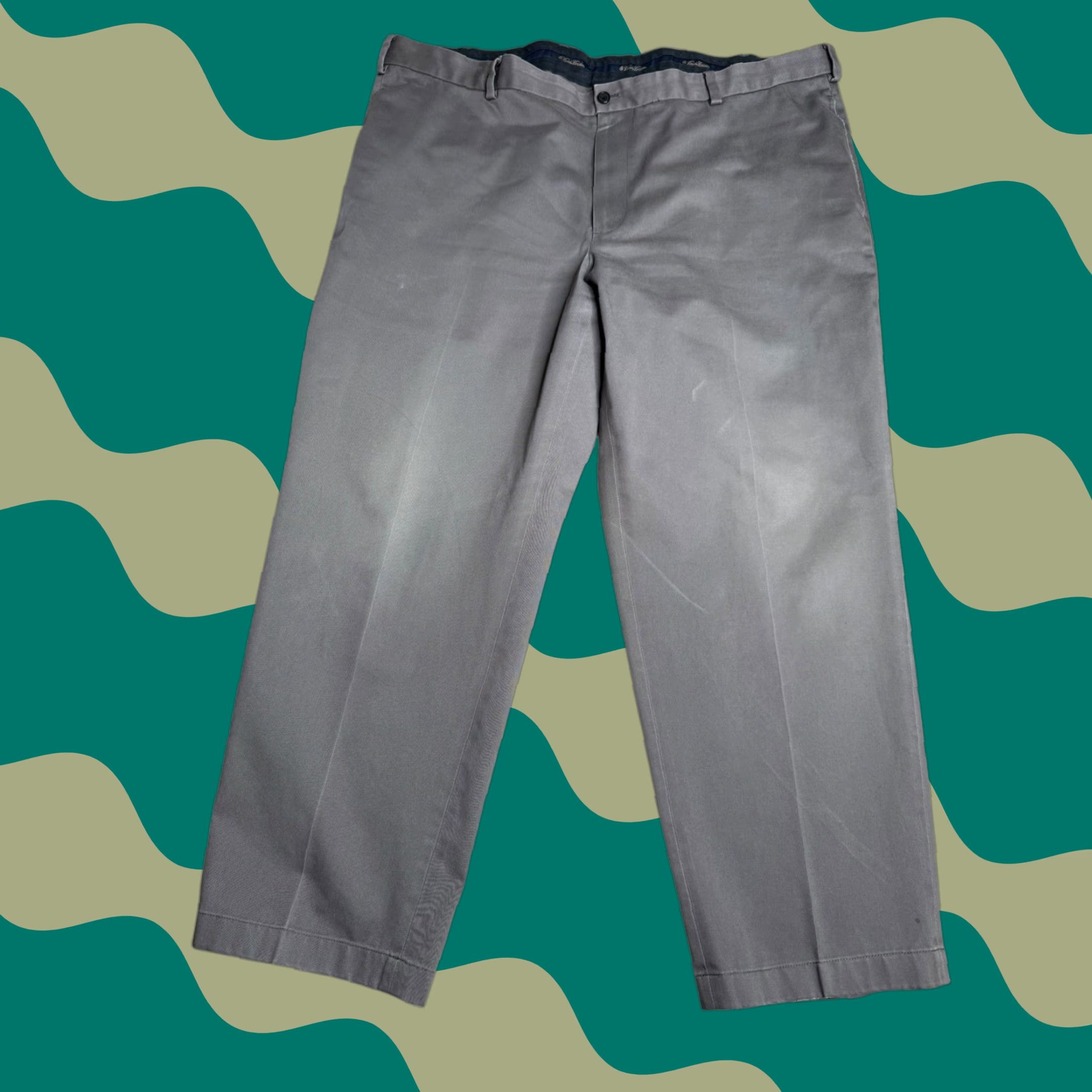 Brooks Brothers Brooks Brothers Advantage Chino Pants Mens 44x28 Gray Cotton Regular Straight Front Zipper Pocket Casual, Business, Workwear Mens Size US 44 / EU 60 - 1 Thumbnail