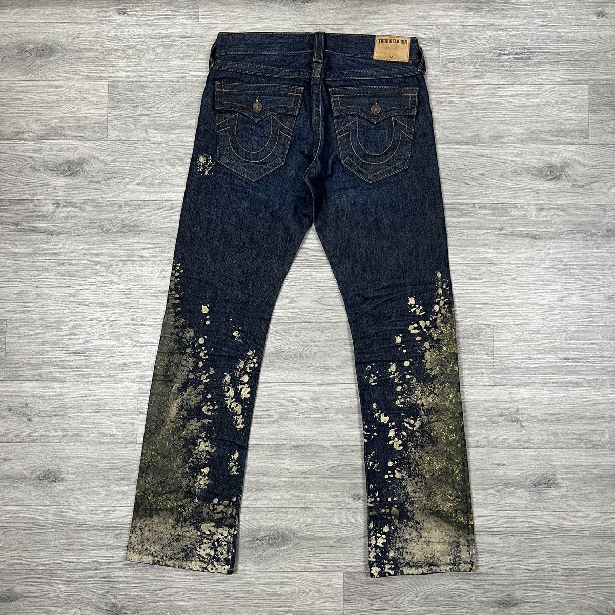 True Religion True Religion Ricky Straight Jeans Men’s Navy Gold Paint Y2K Size US 31 - 9 Thumbnail