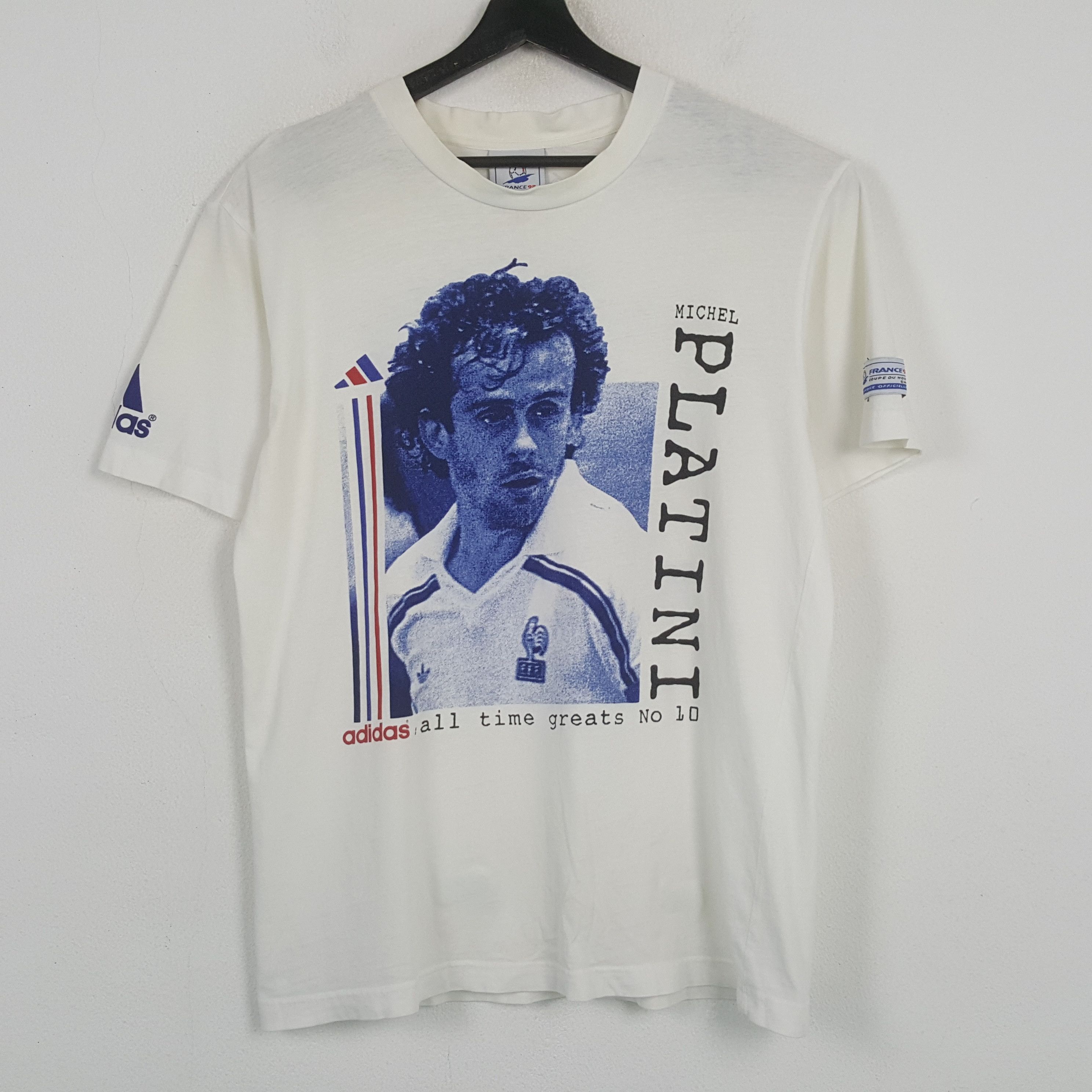 Vintage ADIDAS FRANCE98 Platini Football Player Tshirt C294N19 Size US M / EU 48-50 / 2 - 1 Thumbnail