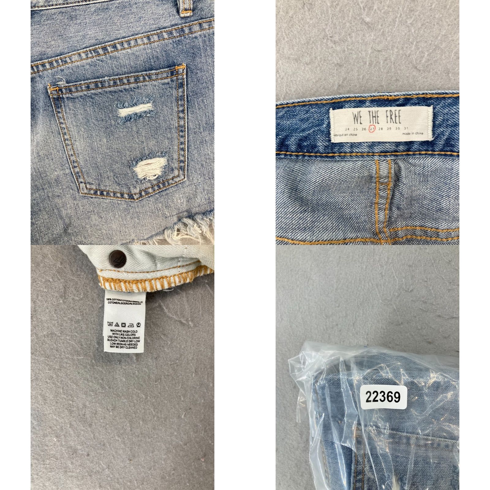 Vintage We The Free Womens Shorts 27 Distroyed Raw Hem Festival Denim Blue 5-Pocket Cut-Off Street Bohemian Festival Womens Size 27" / US 4 / IT 40 - 8 Thumbnail