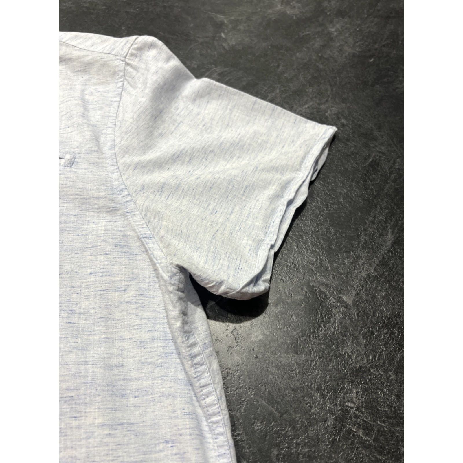 Denime DENIM & FLOWER Blue Striped Slim Fit Button-Up Shirt XL Short Sleeve Mens Size US XL / EU 56 / 4 - 3 Thumbnail