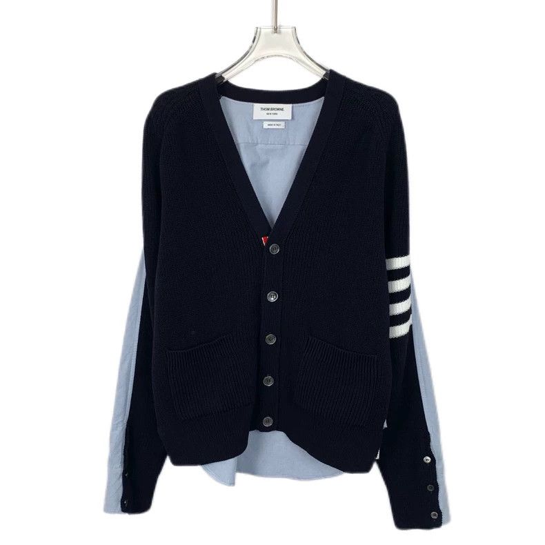 Thom Browne Size 00 Color-matched classic four-bar V-neck