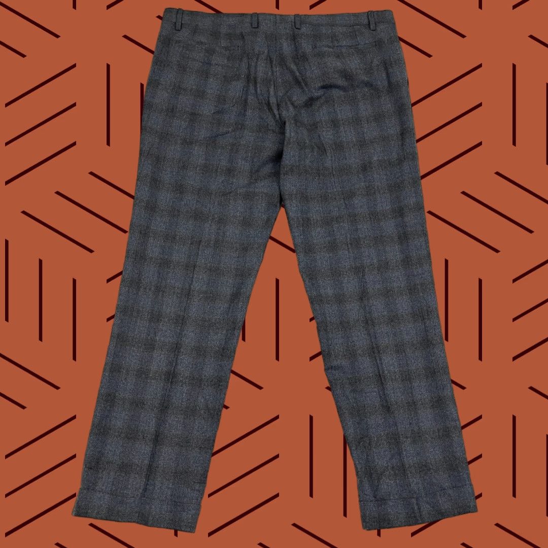 Vintage Barba Napoli Dress Pants Mens 38x28 Gray Blue Shadow Plaid Wool Old Money Preppy Dress Pants Mens 38x28 Gray Blue Shadow Plaid Wool Barba Size US 38 / EU 54 - 1 Thumbnail