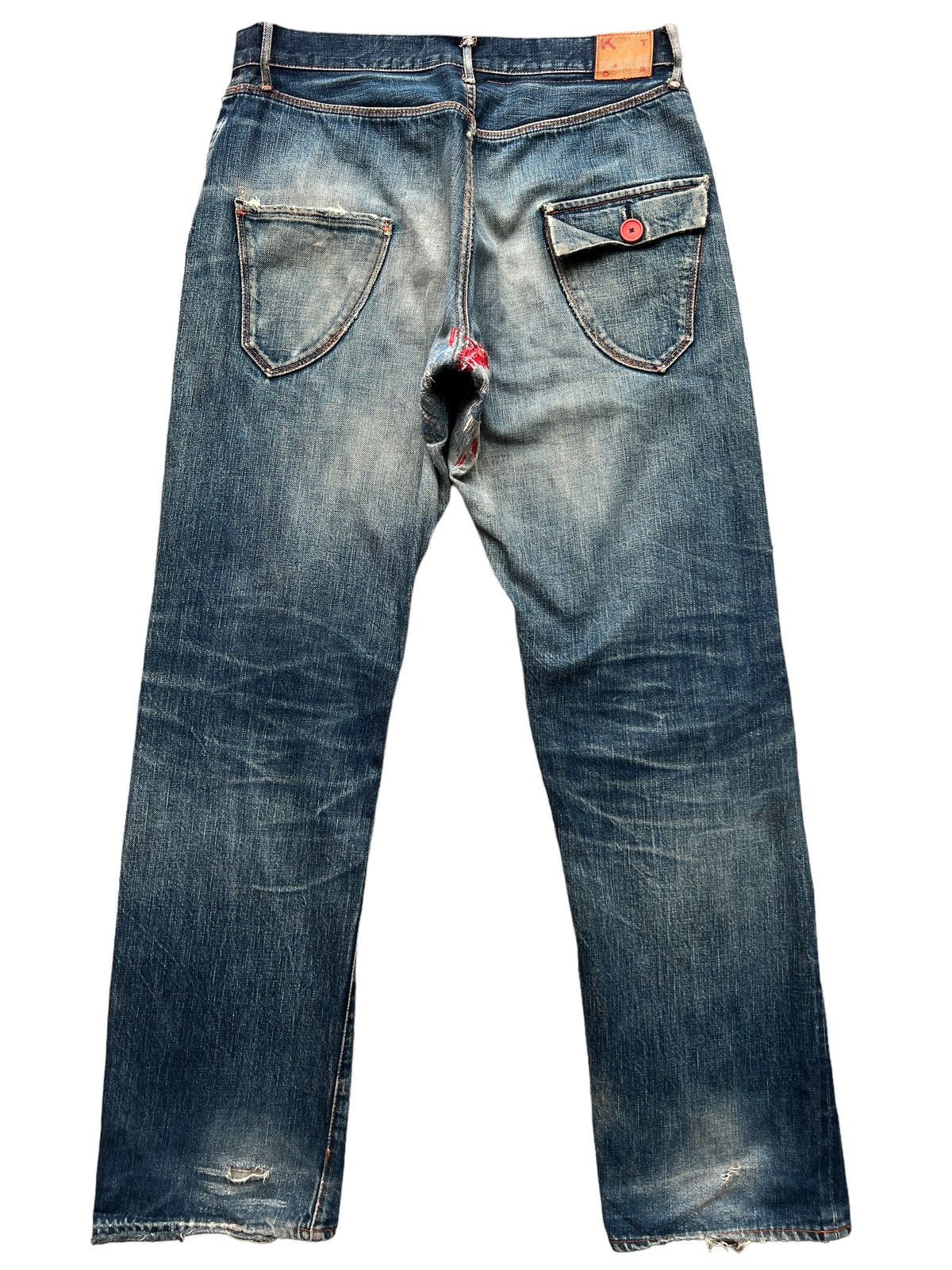 Vintage Hiroshi Kato Selvedge Distressed Sashiko Denim Jeans 32x32 Size US 32 / EU 48 - 3 Thumbnail