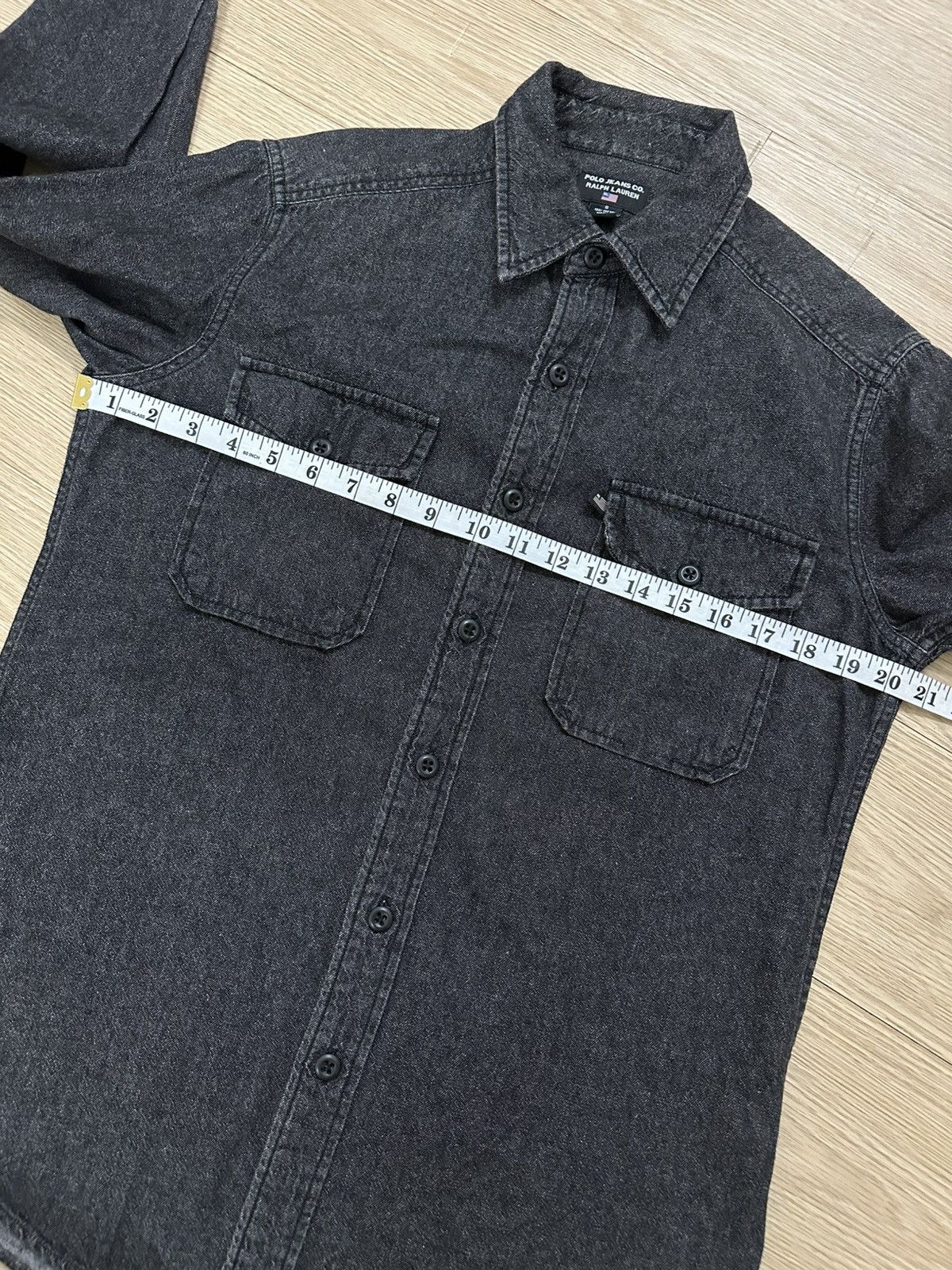 Beauty Beast × Polo Ralph Lauren × Vintage Vintage Polo Jeans Co Ralph Lauren Flag Logo Denim Shirt Size US S / EU 44-46 / 1 - 7 Thumbnail