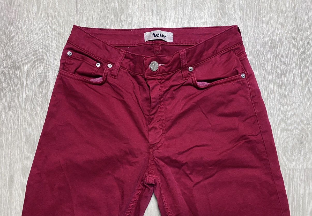 Acne Studios Womens Acne Studios Flex Satin Red Cotton Stretch Pant Jeans Size 28" / US 6 / IT 42 - 9 Thumbnail