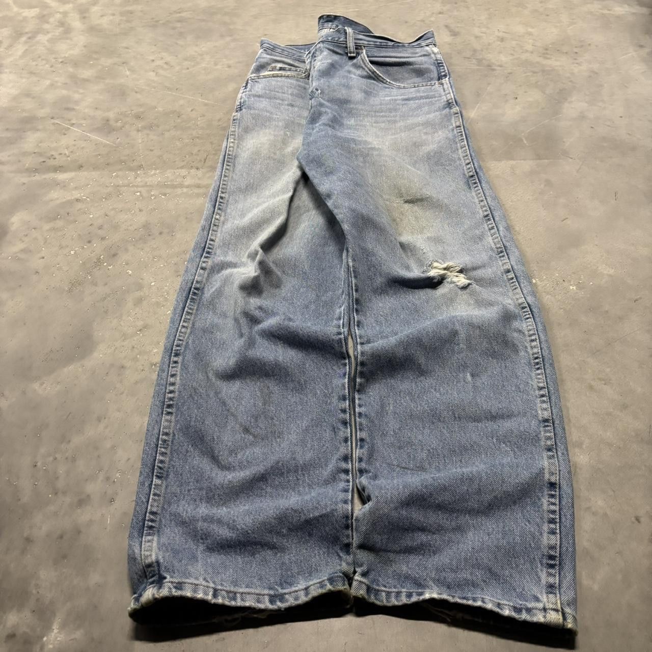 Japanese Brand × Vintage Crazy Vintage Y2K/2000s Faded Wash Distressed Skater Denim Jeans! Size US 36 / EU 52 - 3 Thumbnail