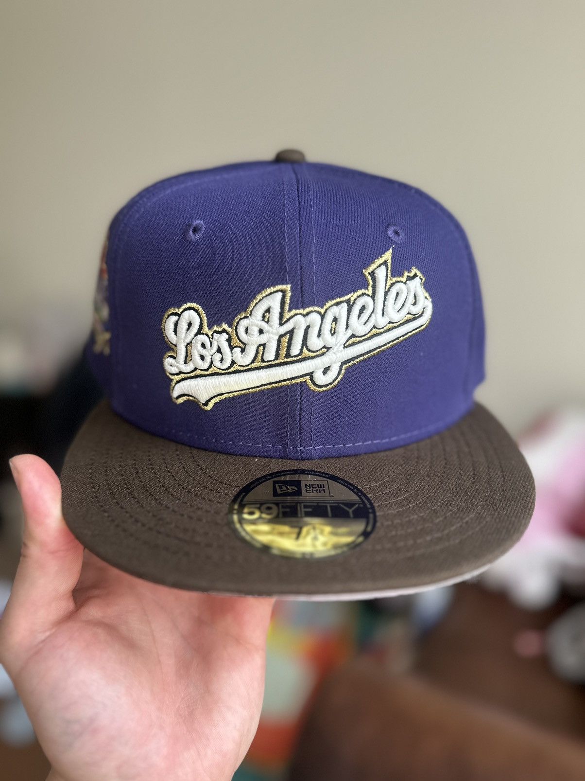 image of Vintage Los Angeles Dodgers Script Kobe Shaq Xtremewear 7 1/4 in Purple, Men's