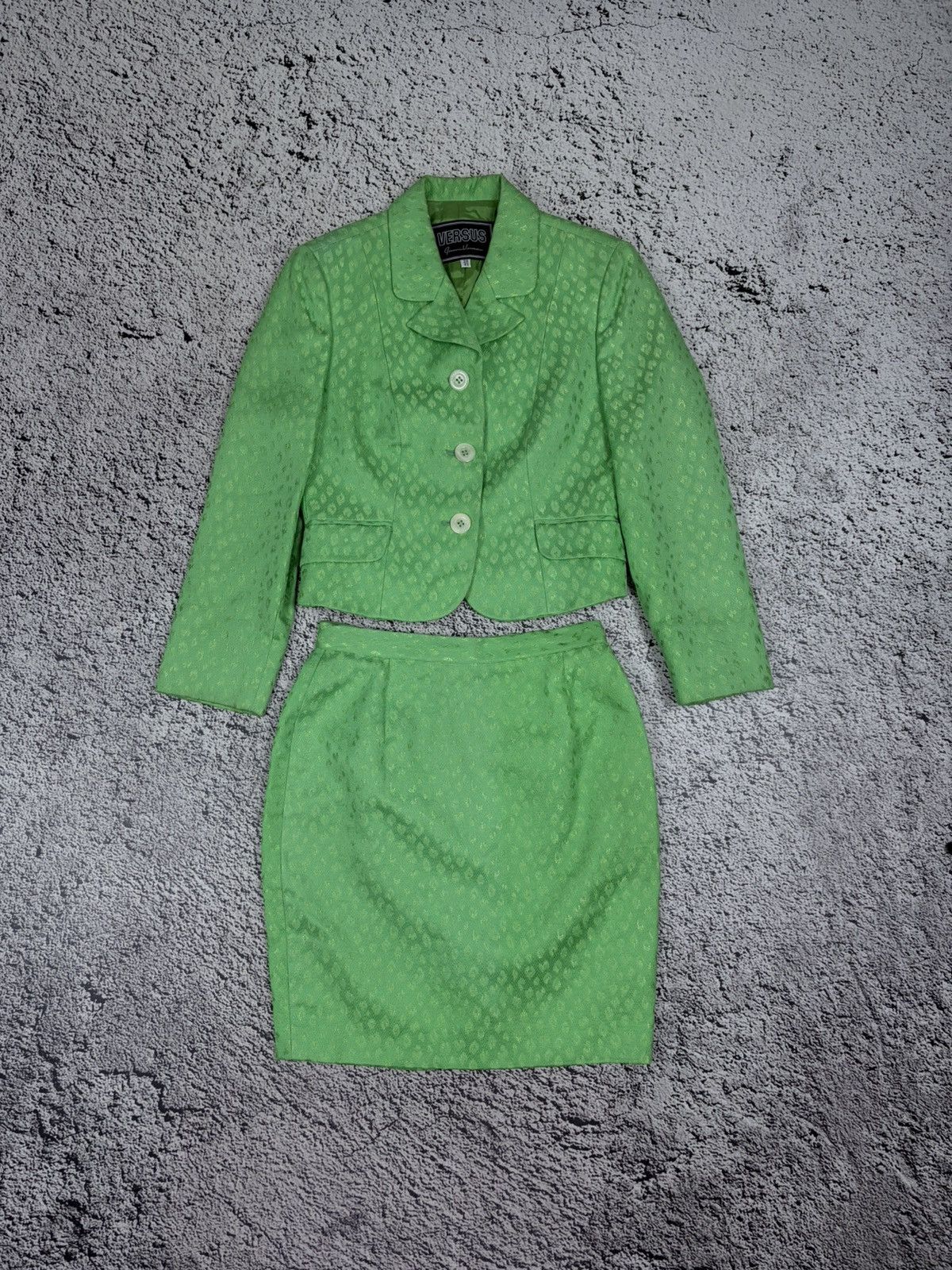 Versus Versace Vtg Versus Gianni Versace Mob Wife Skirt Suit 90s Archive Size 28" / US 6 / IT 42 - 2 Thumbnail