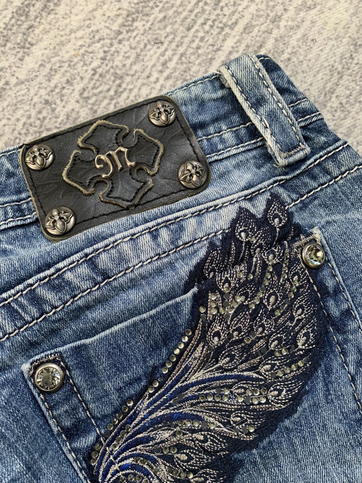 Hysteric Glamour × Miss Me × Rock Revival Miss Me Bootcut Chrome Heart Inspired Jeans Size 30" / US 8 / IT 44 - 12 Thumbnail