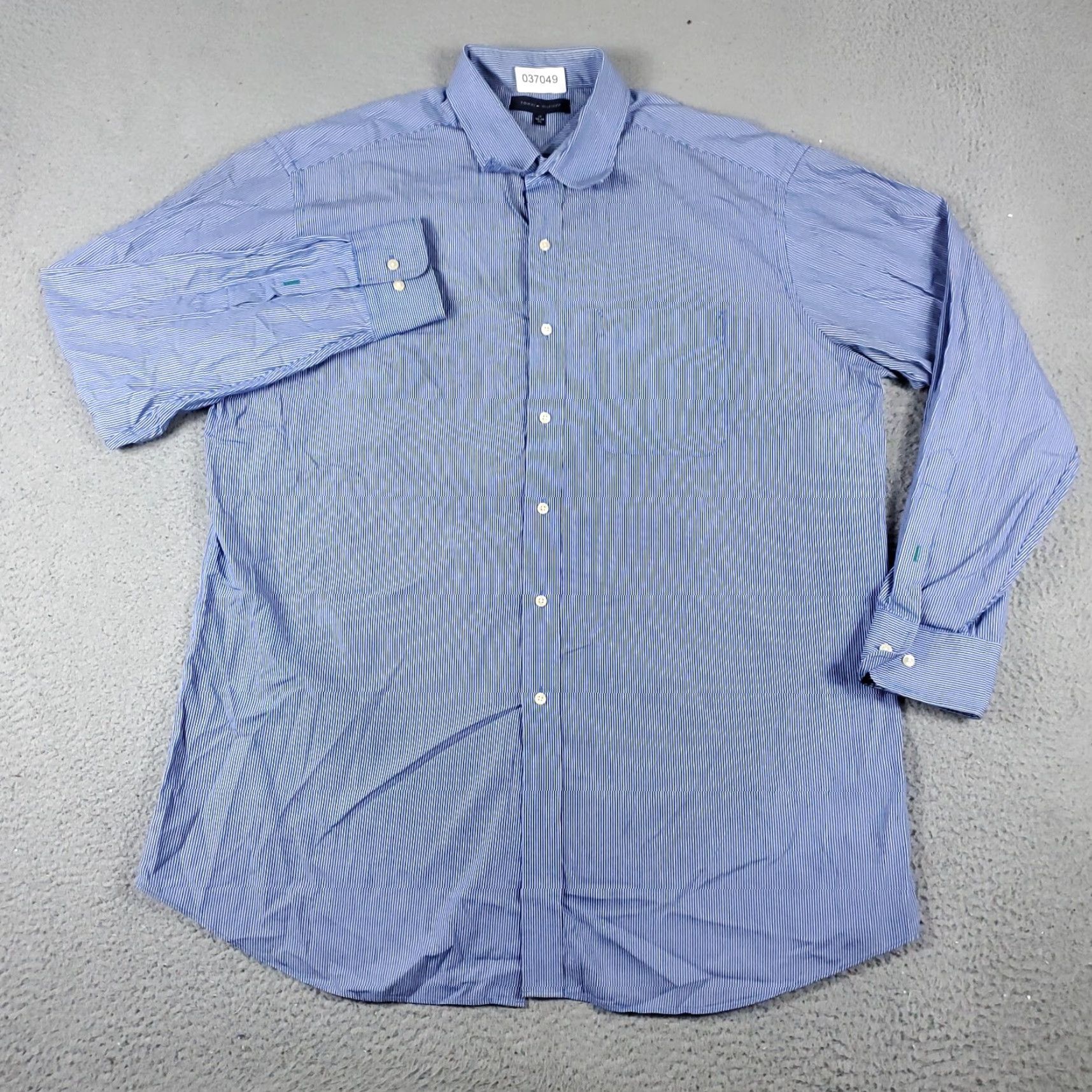 Tommy Hilfiger Tommy Hilfiger Shirt Mens XL Blue Striped Button-Up Long Sleeve Casual Business Formal Workwear - Regular Fit, Cotton Size US XL / EU 56 / 4 - 2 Thumbnail