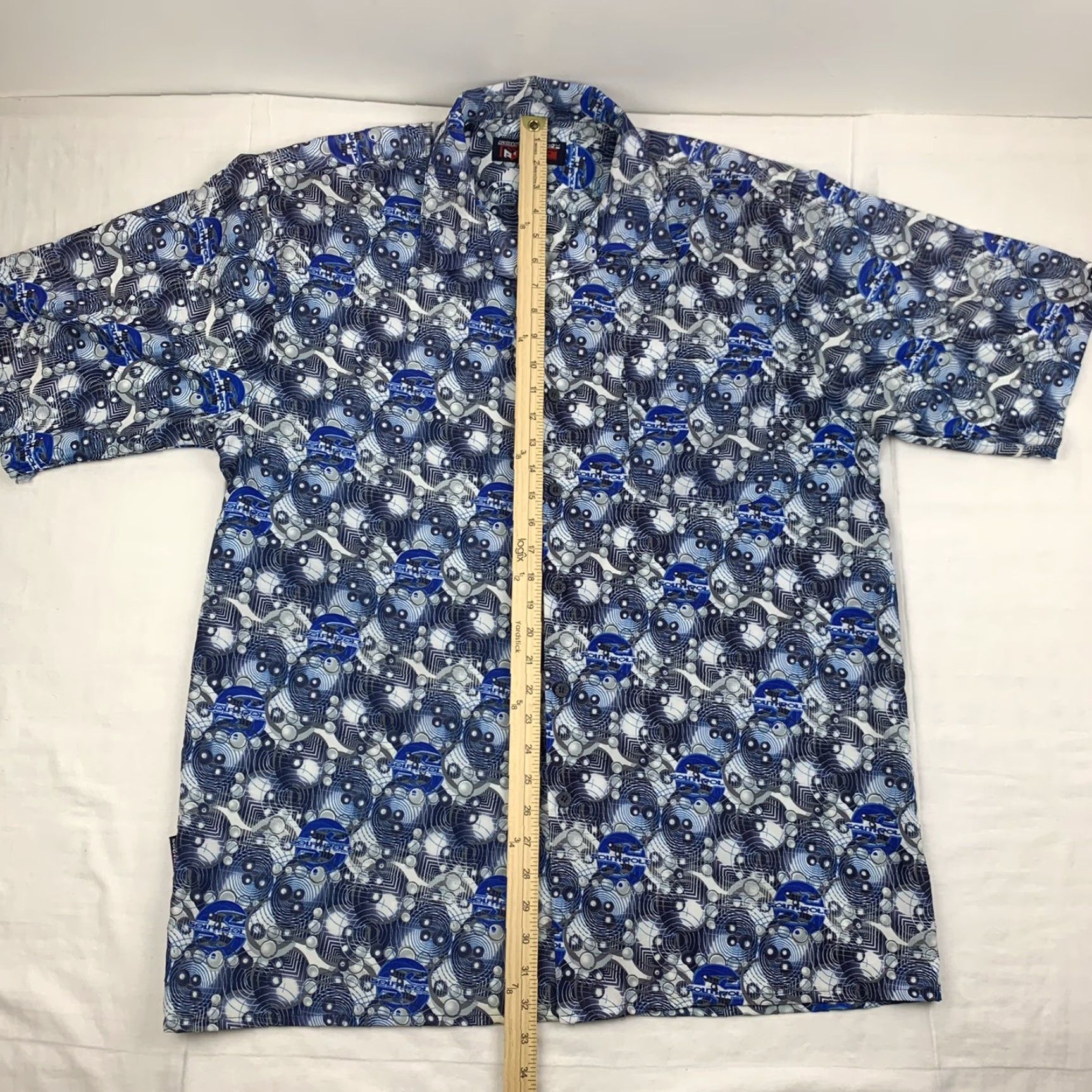 Southpole VINTAGE Southpole Shirt Button-Up Adult L Blue Streetwear 90s Y2K Short Sleeve Mens Size US L / EU 52-54 / 3 - 4 Thumbnail