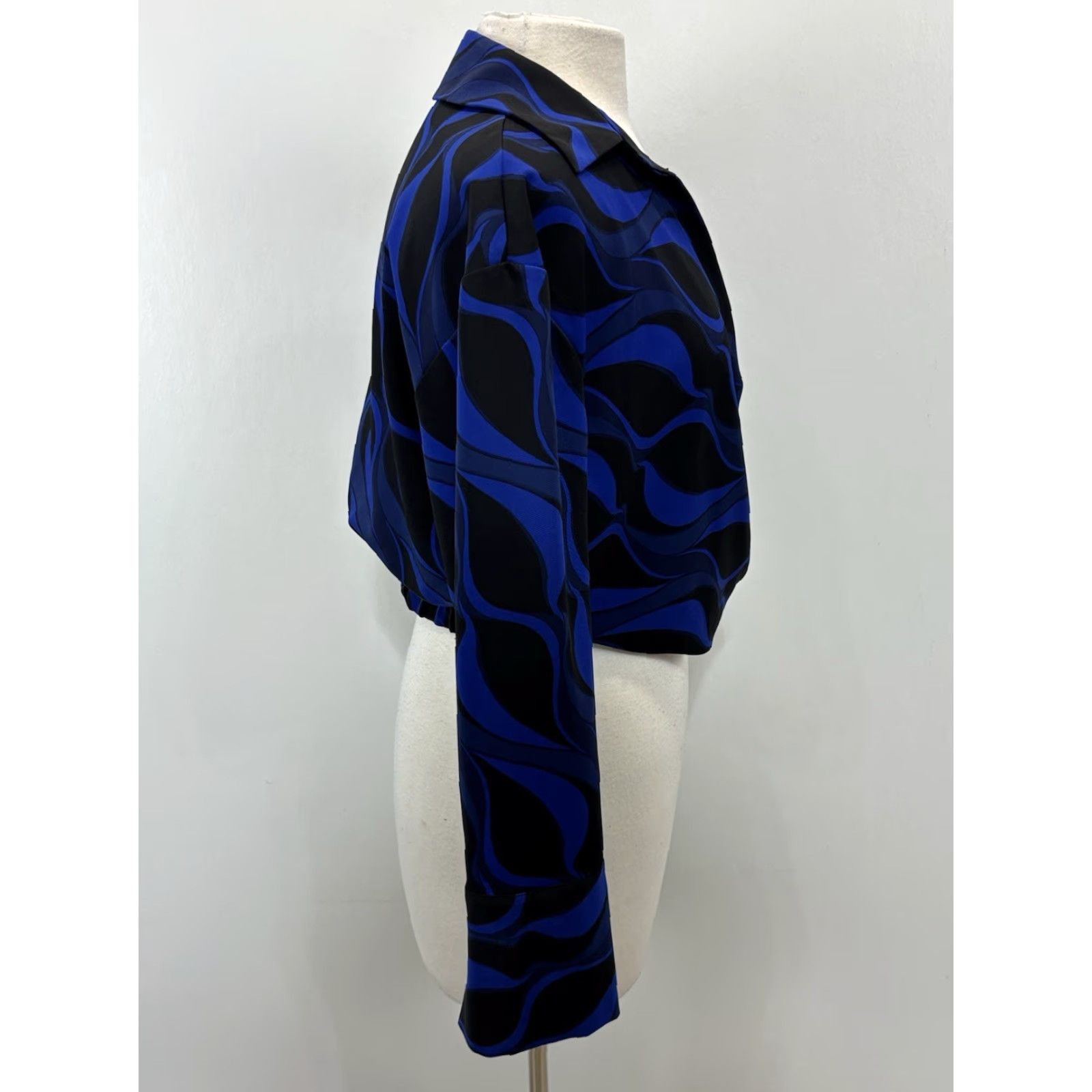 Zara VINTAGE Zara 2 Pc Co-ord Outfit Set Small Women’s Crop Top Mini Skirt Blue Black Retro Geometric Size S / US 4 / IT 40 - 5 Thumbnail