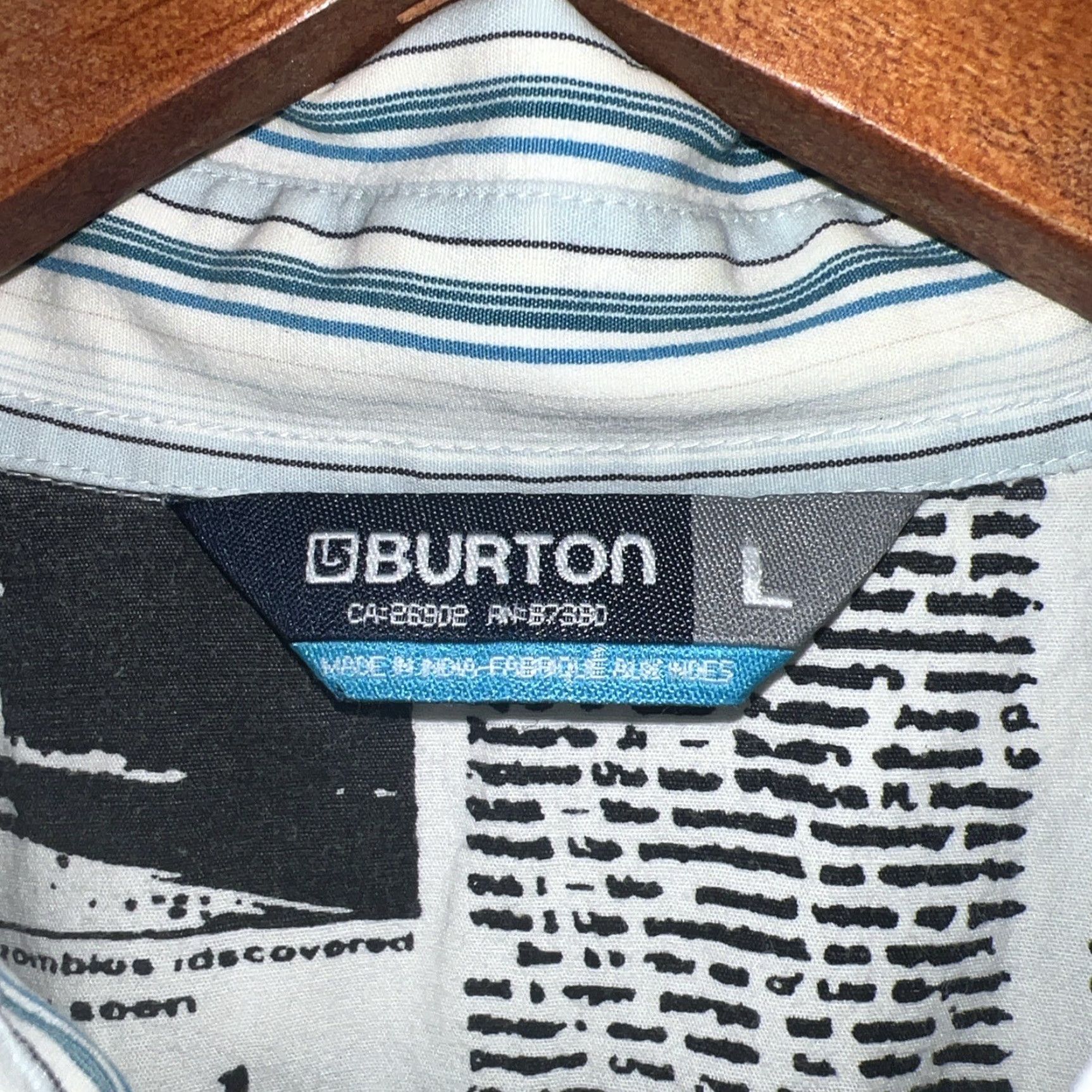 Burton VINTAGE Burton Blue Striped Button Up Shirt Mens Size L Size US L / EU 52-54 / 3 - 3 Thumbnail
