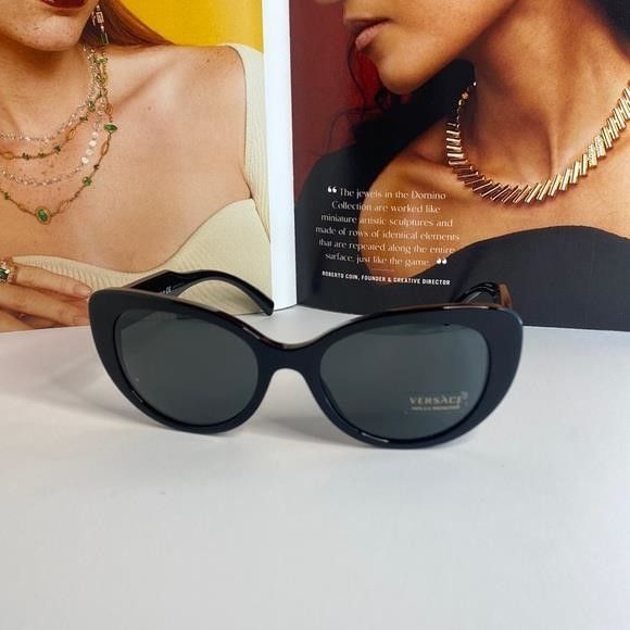 Versace New - Versace Black New Ve4378-0VE4378 Cat Eye Eyewear Sungl Size ONE SIZE - 5 Thumbnail