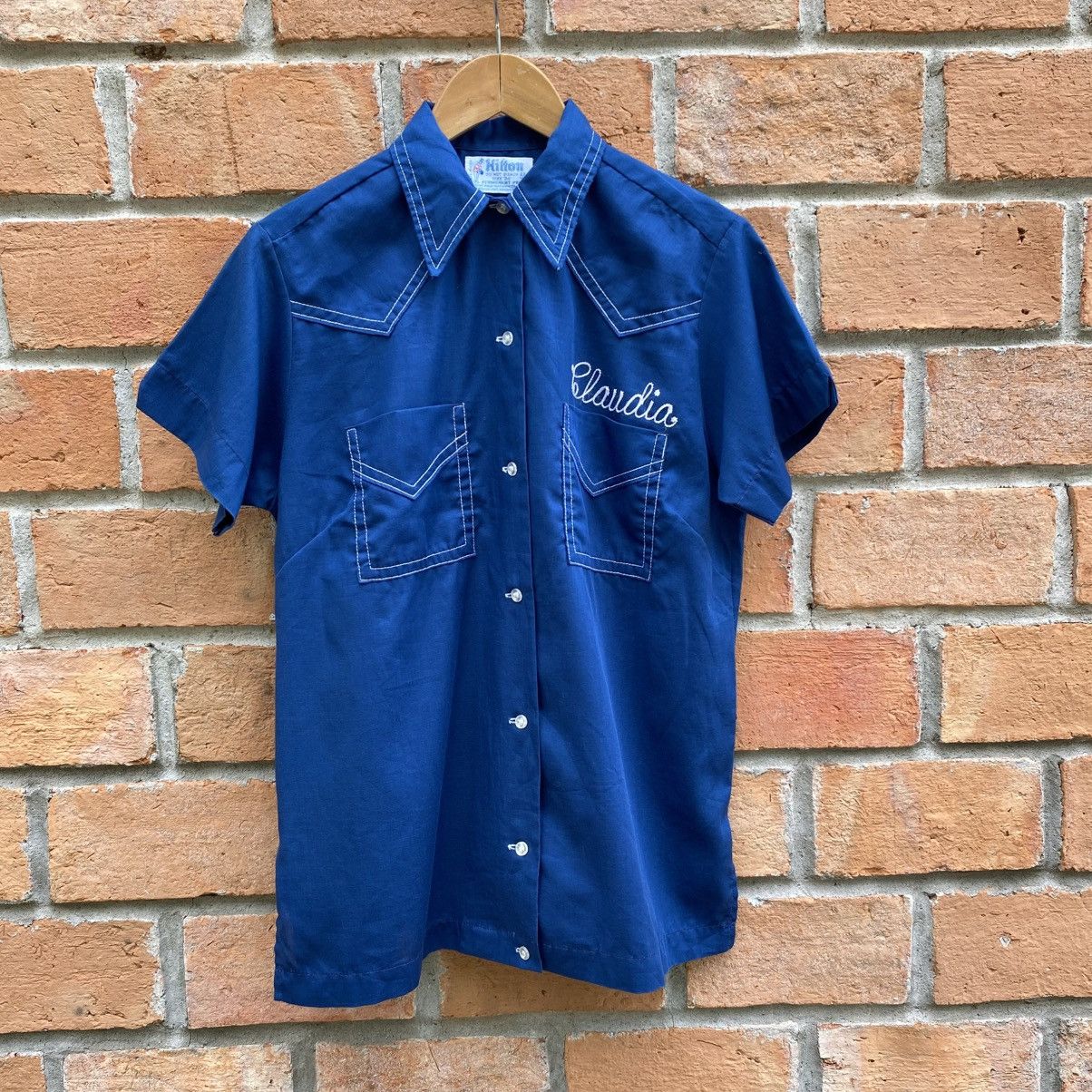 Vintage Hilton Blue Western Bowling Shirt Size S / US 4 / IT 40 - 24 Thumbnail