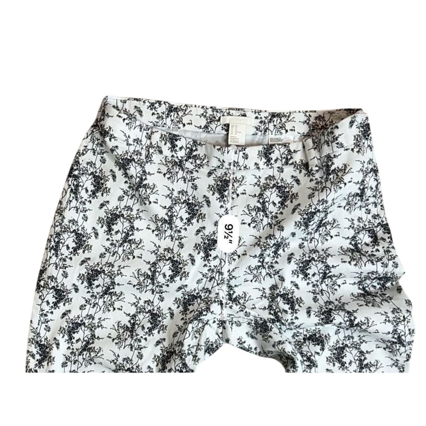 H&M H&M Black White Floral Stretch AOP Skinny Ankle Pants 10 Size 32" / US 10 / IT 46 - 7 Thumbnail