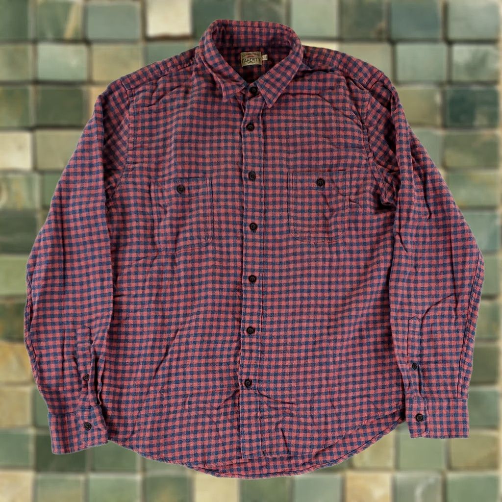 Faherty Faherty Shirt Button Up Lightweight Flannel Plaid Pink Blue Long Sleeve Mens L Multicolor Shirt Size US L / EU 52-54 / 3 - 1 Thumbnail