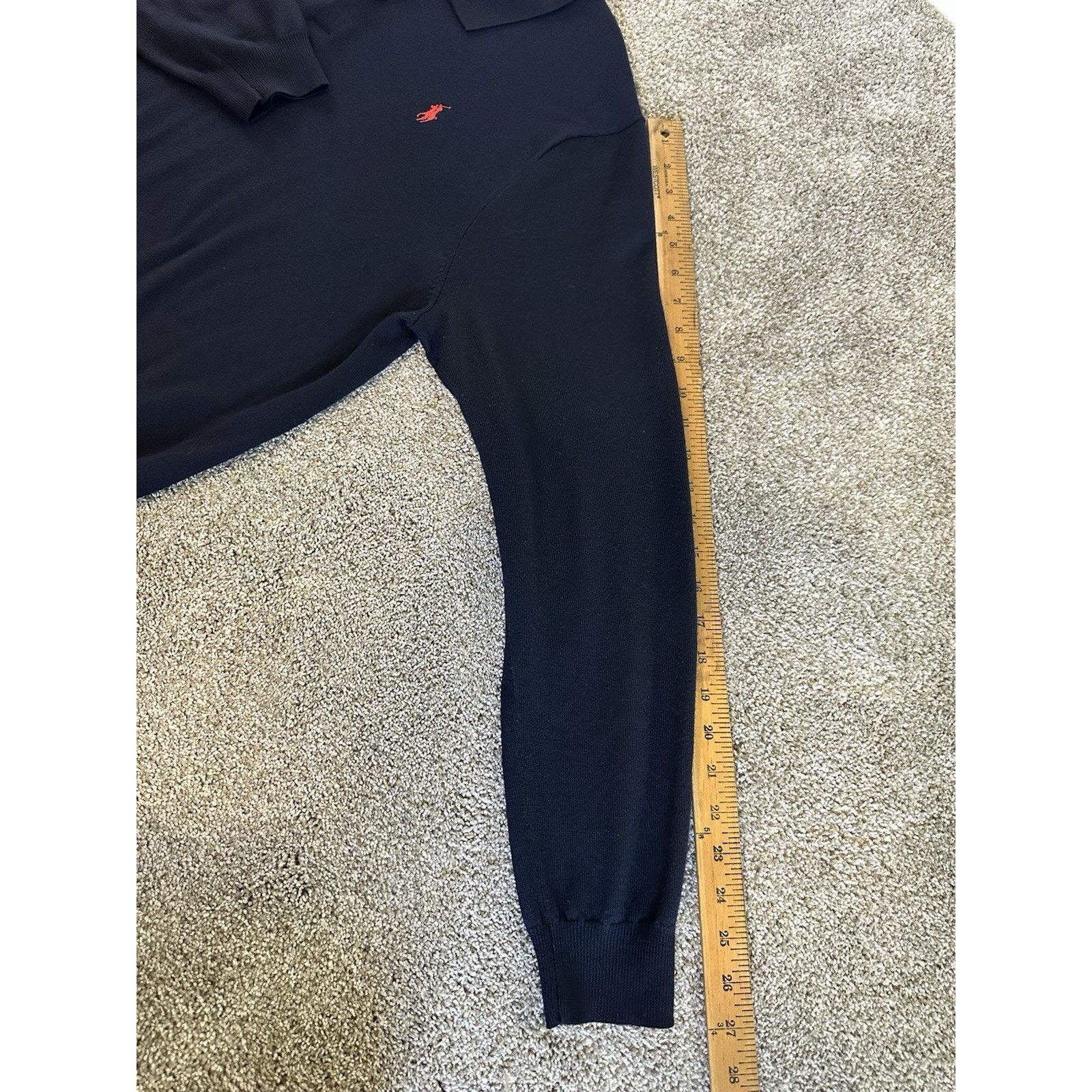Polo Ralph Lauren Polo Ralph Lauren Men's Navy Blue 100% Merino Wool Size US XL / EU 56 / 4 - 4 Thumbnail