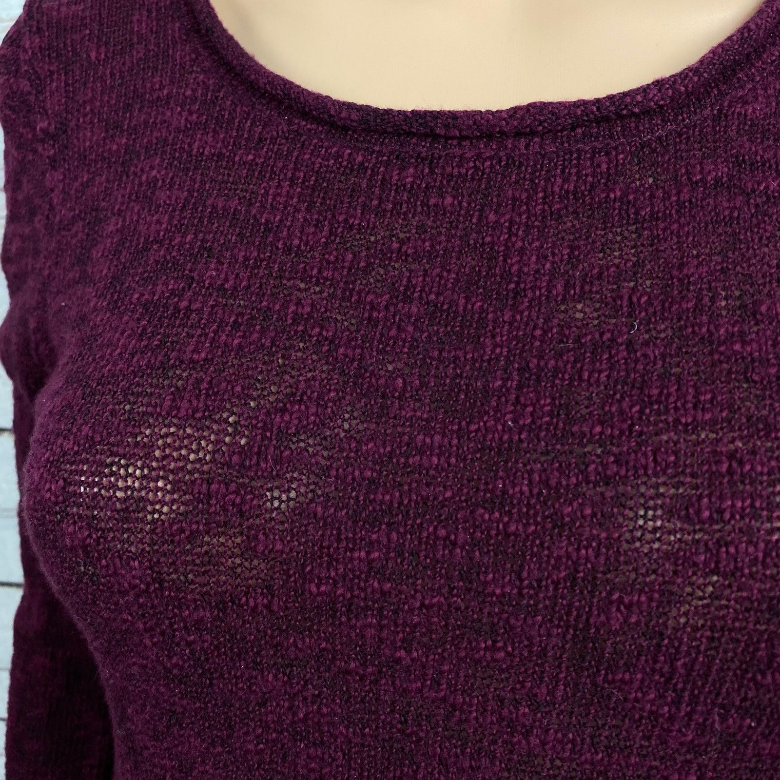 Other Cloud Chaser Marled Burgundy Black Slub Knit Shirt Large Size L / US 10 / IT 46 - 8 Thumbnail