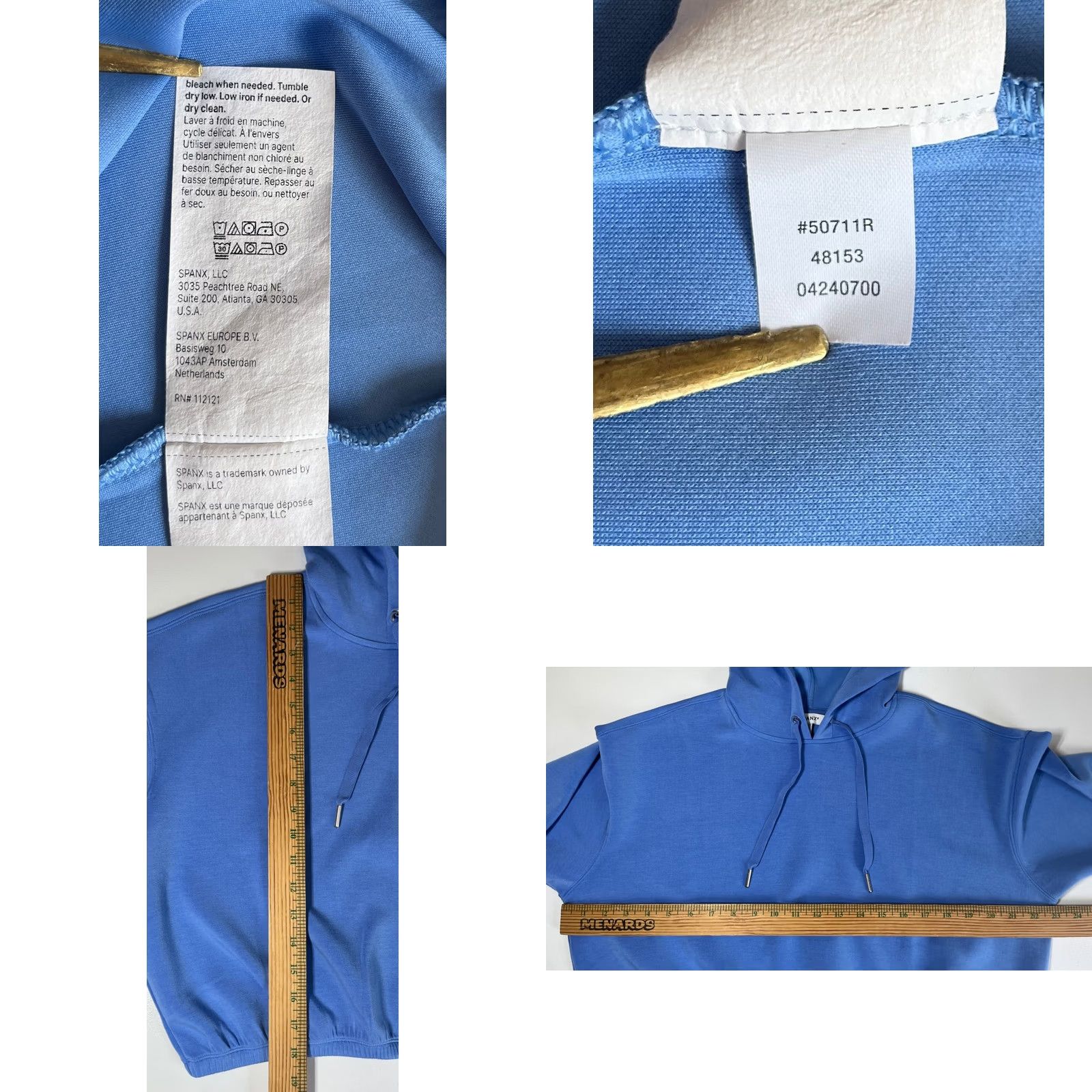 Spanx SPANX Women’s AirEssentials Blue Hoodie M Shirt Pullover Hooded Lightweight Stretch Womens Boys? Size M / US 6-8 / IT 42-44 - 8 Thumbnail