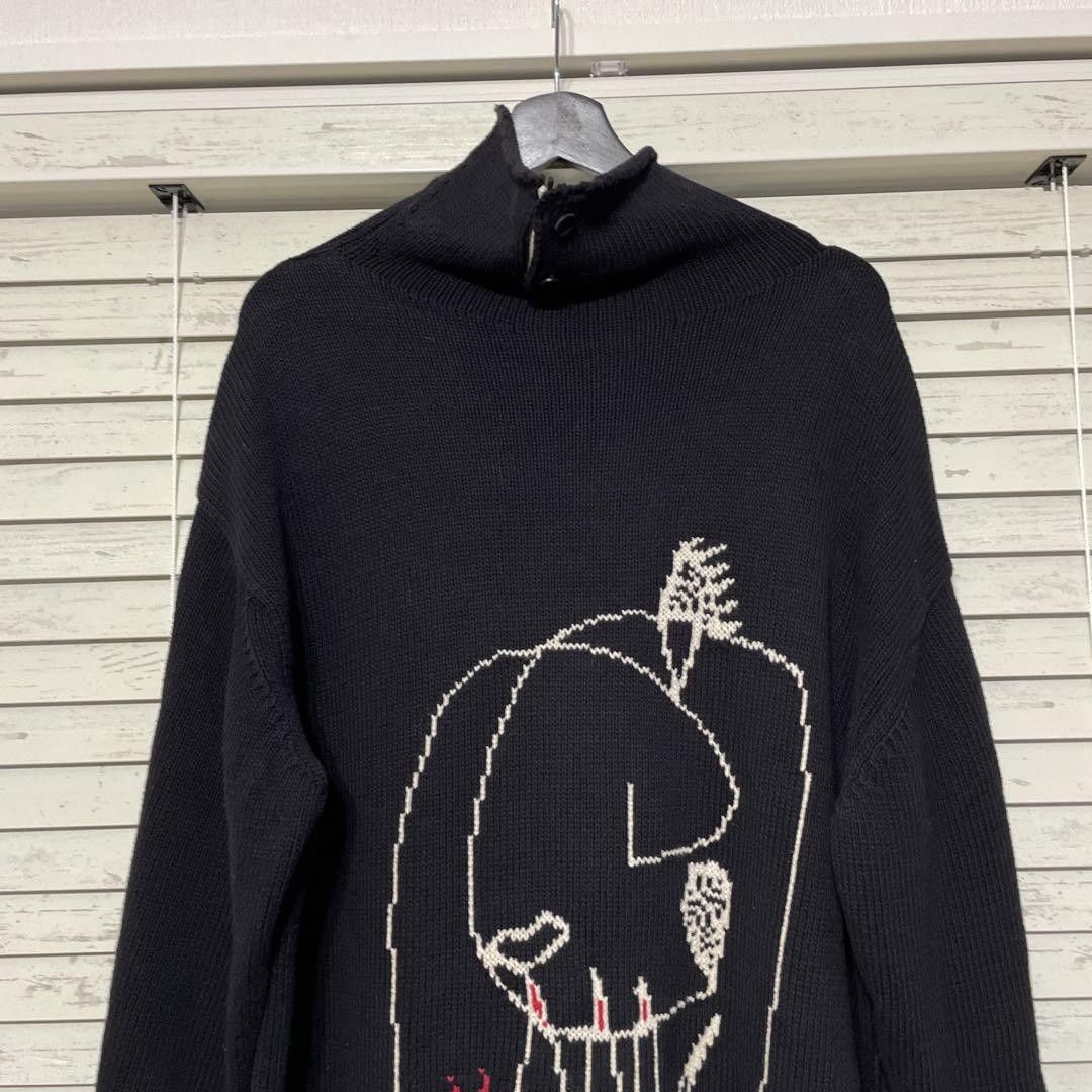 Yohji Yamamoto yohji yamamoto POUR HOMME 16aw Embroidered/knitted sweater Size US L / EU 52-54 / 3 - 4 Thumbnail