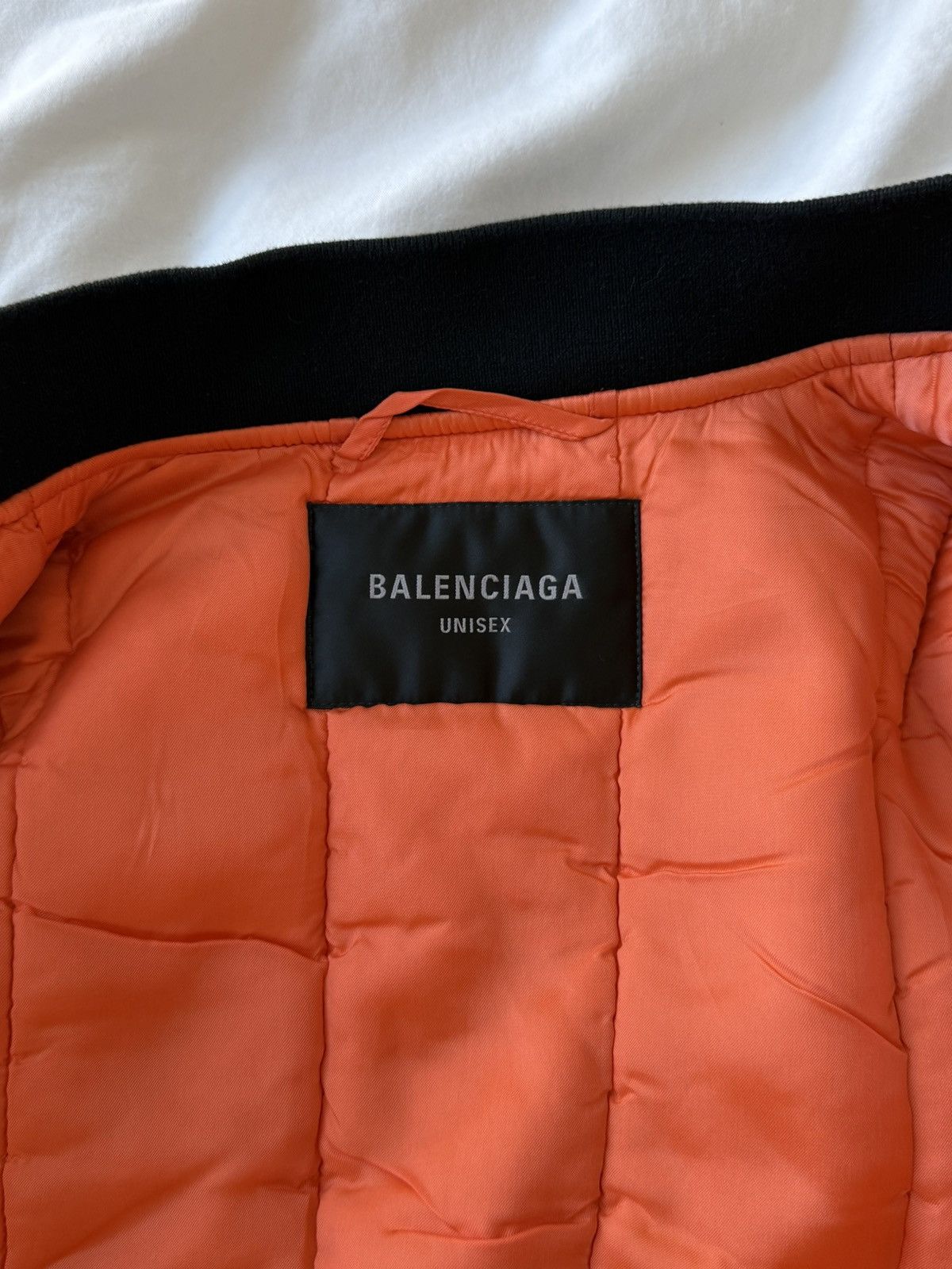 Balenciaga Unisex Shrunk Bomber Jacket in Black Nylon Size US L / EU 52-54 / 3 - 8 Thumbnail