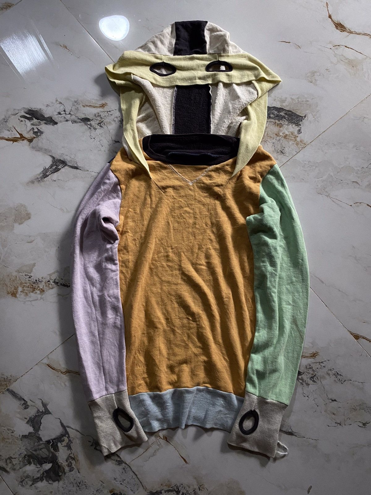 image of Archival Clothing Mercibeaucoup Mask Hoodie in Rainbow, Men's (Size Medium)