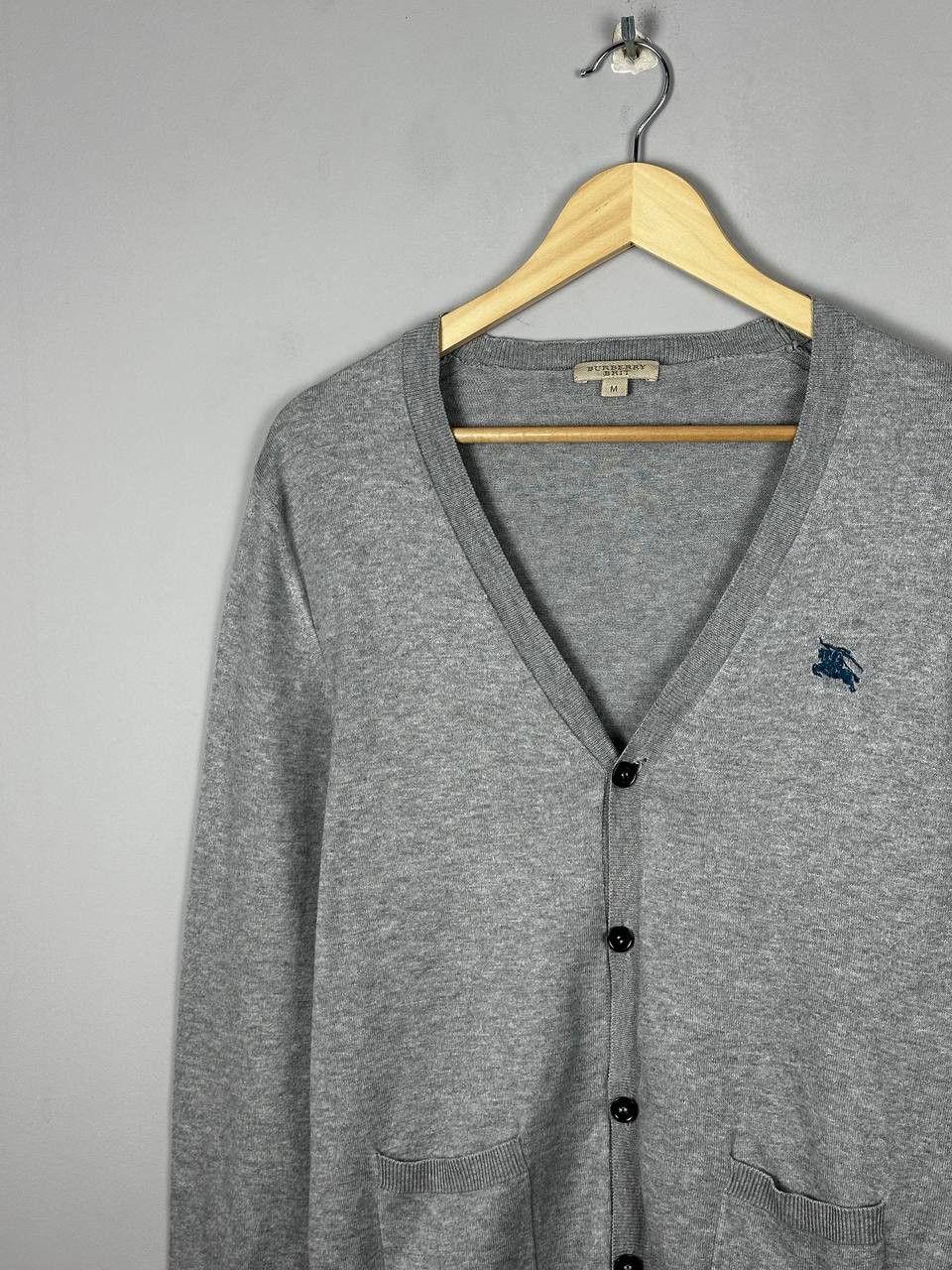 Burberry Burberry Brit Grey Cotton Cardigan Mini Logo Sweater Size US M / EU 48-50 / 2 - 3 Thumbnail