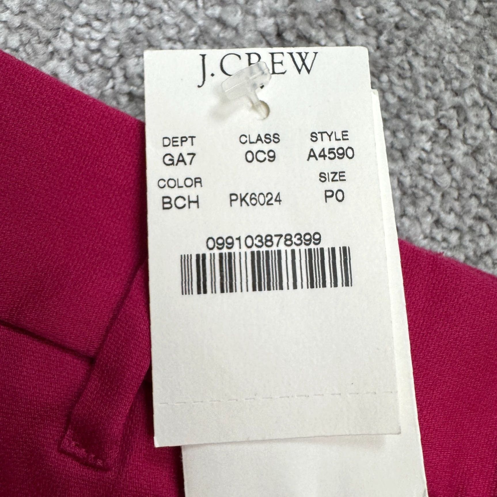 J.Crew VINTAGE? No — J.CREW Pink Cropped Tapered Leg Pants Womens 0P Petite Twill Cotton Cropped Pants, 23 in Inseam, 7? Wait. Size 25" / US 0 / IT 36 - 6 Thumbnail