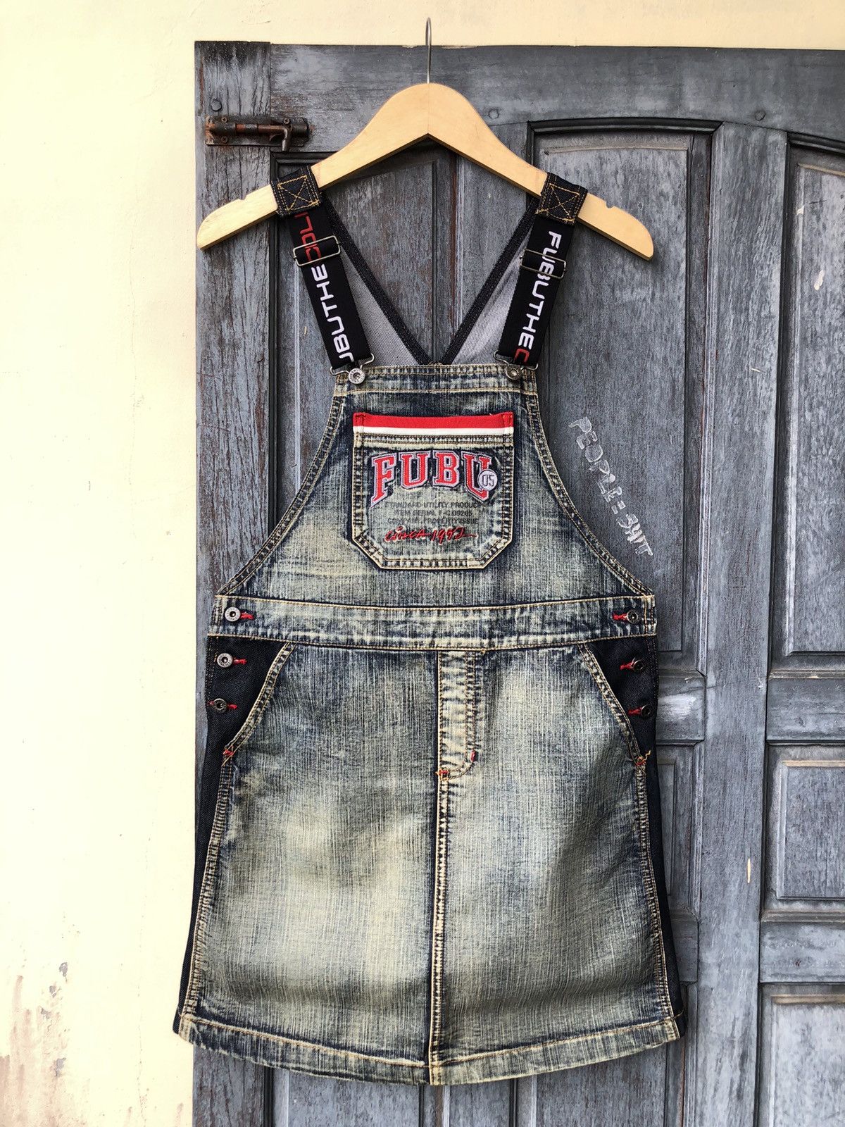 Fubu 🍻Send Your OFFER🍻 ✨LIKE NEW✨ Fubu Y2k Denim Overall Skirt Size 36" / US 14 / IT 50 - 1 Thumbnail