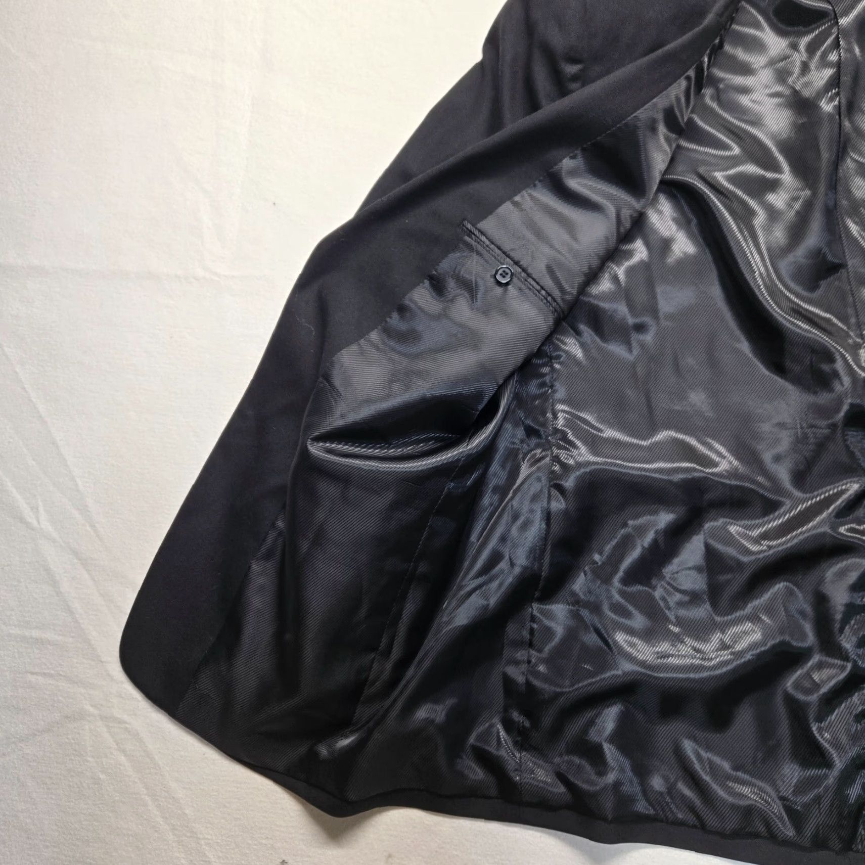 Vintage Hunt Valley Blazer Jacket Men Long Black Wool Polyester Blend Sport Coat 46L Size 46R - 5 Thumbnail